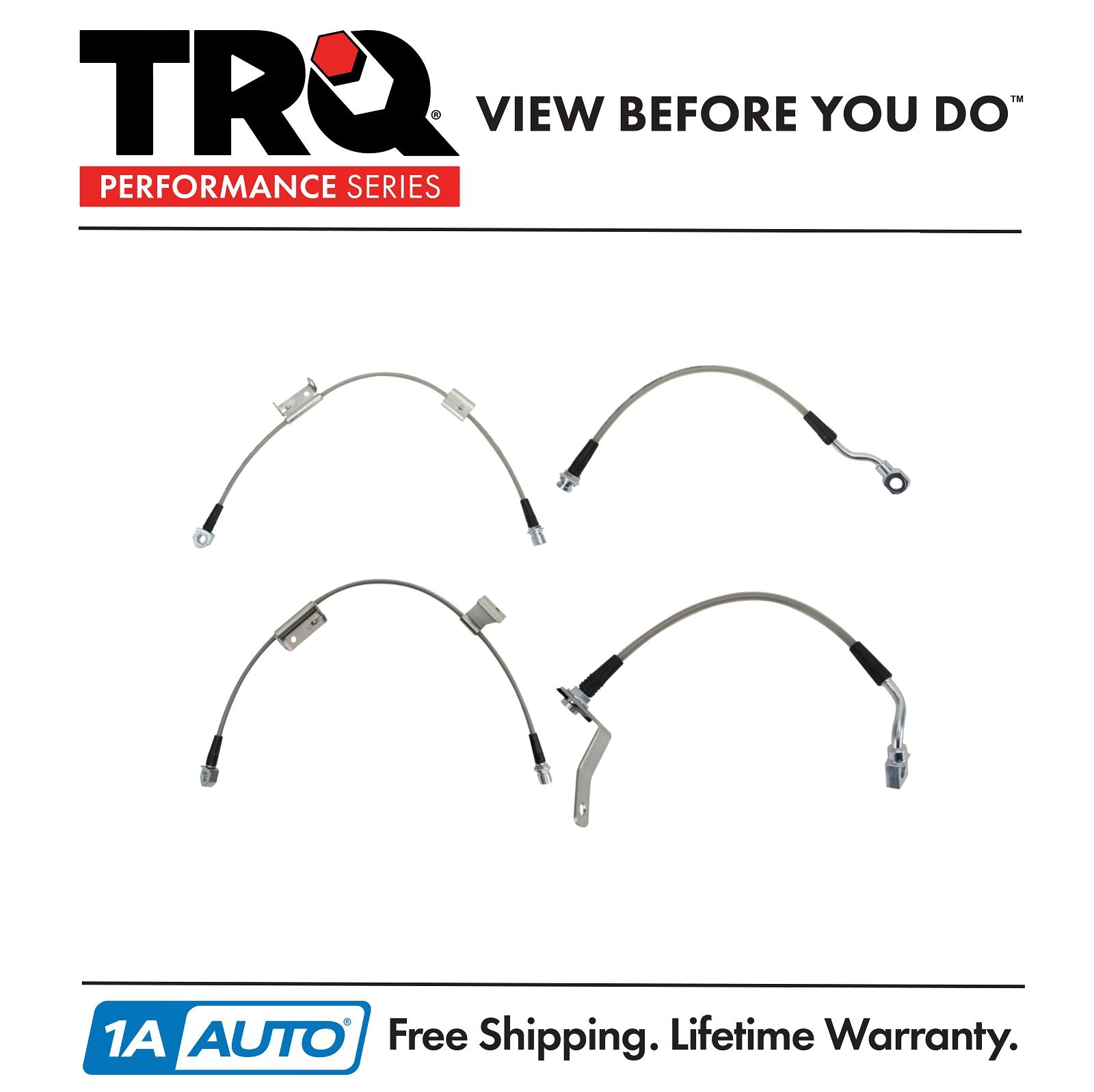 <b>4 Piece Stainless Steel Performance Brake Hose Set</b>