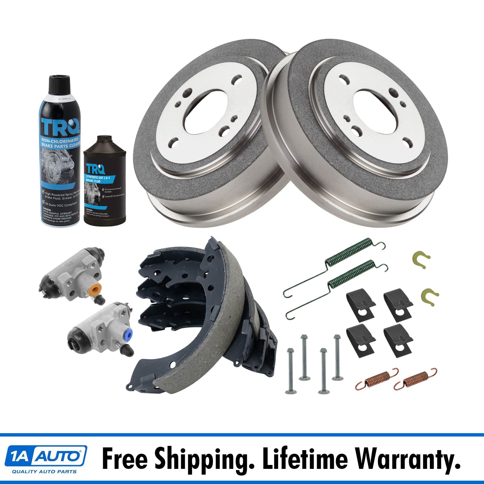 Rear Brake Shoe Drum Hardware & Wheel Cylinder Kit w Rear Brake Shoe Drum Hardware & Wheel Cylinder Kit w