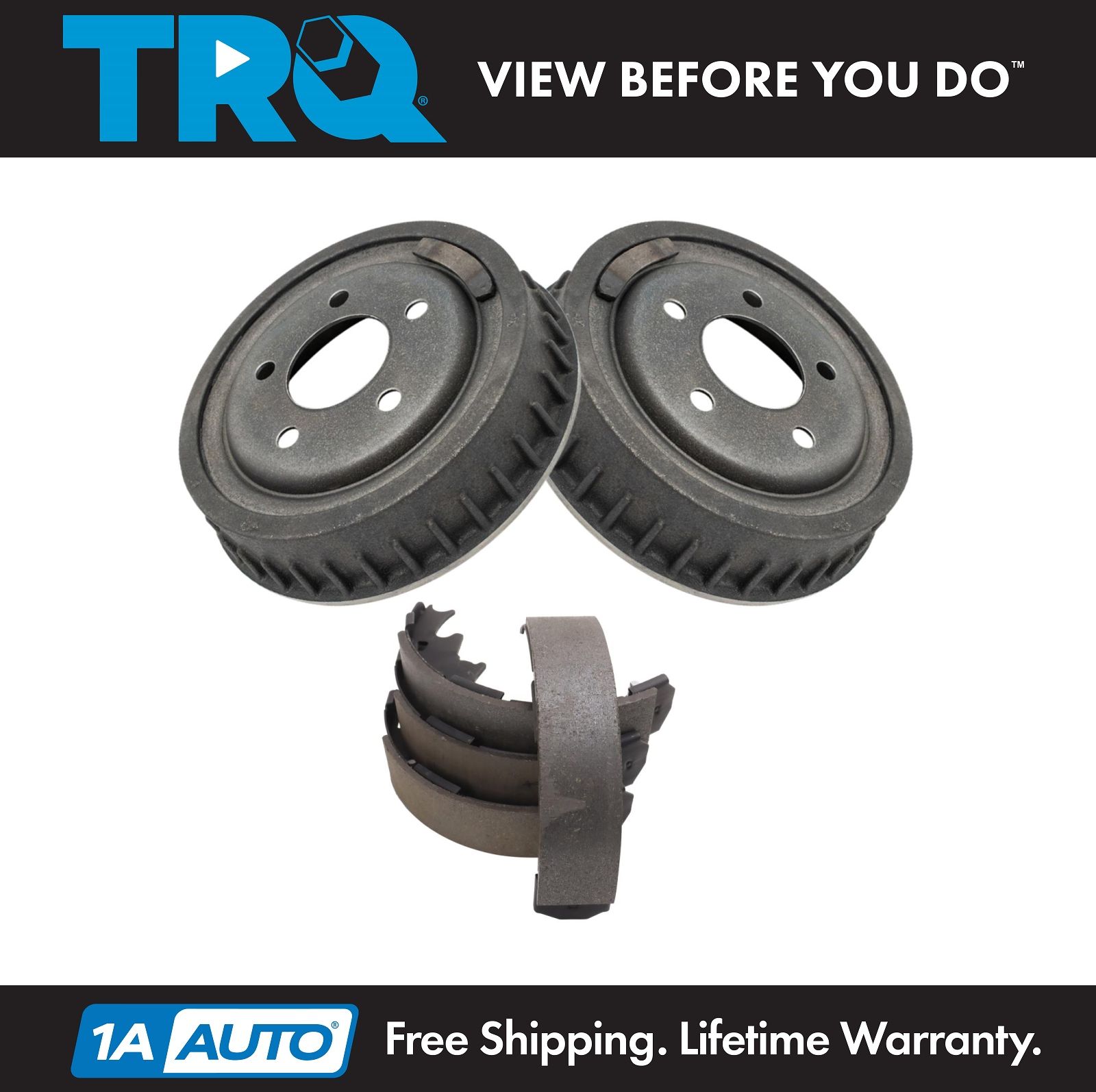 Ford Mazda Mercury Rear Brake Shoe & Drum Kit TRQ BKA10482
