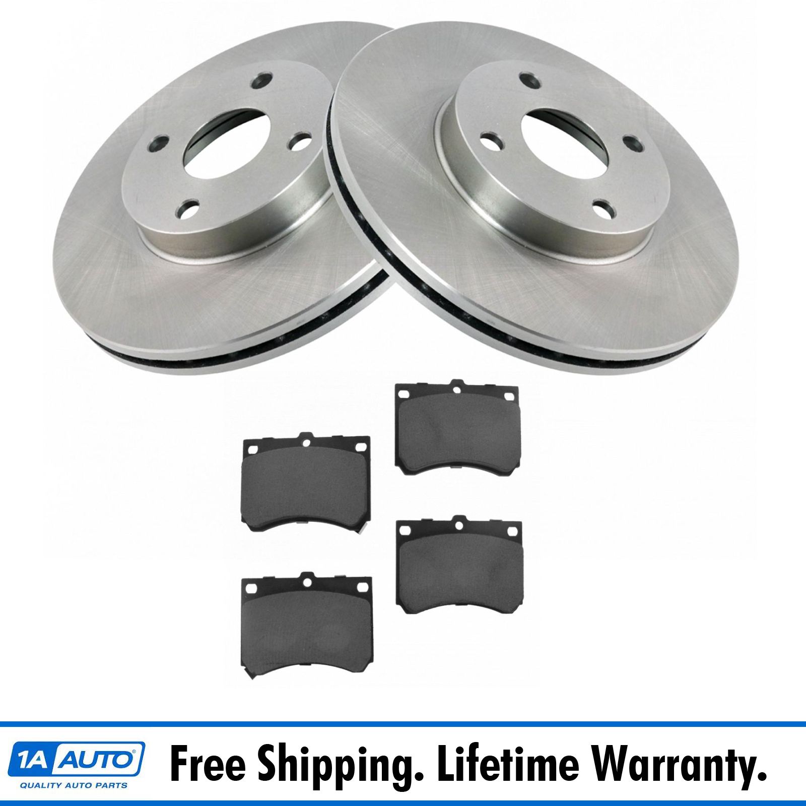 Rotors w//Ceramic Pads OE Brakes Front + Rear 1997-2003 Ford Escort
