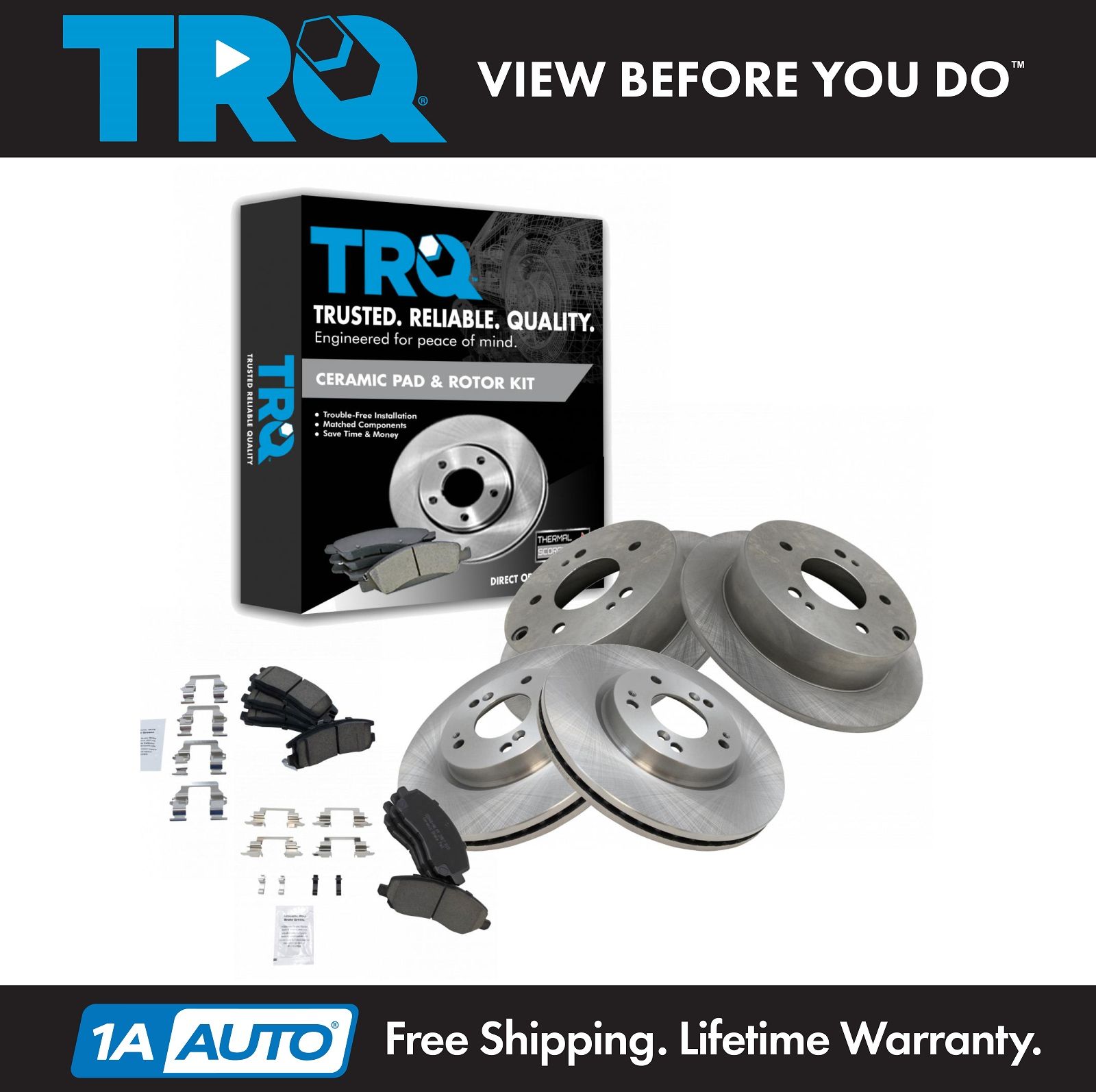Rear Disc Rotors /& Ceramic Brake Pads Fits Mitsubishi Eclipse Galant