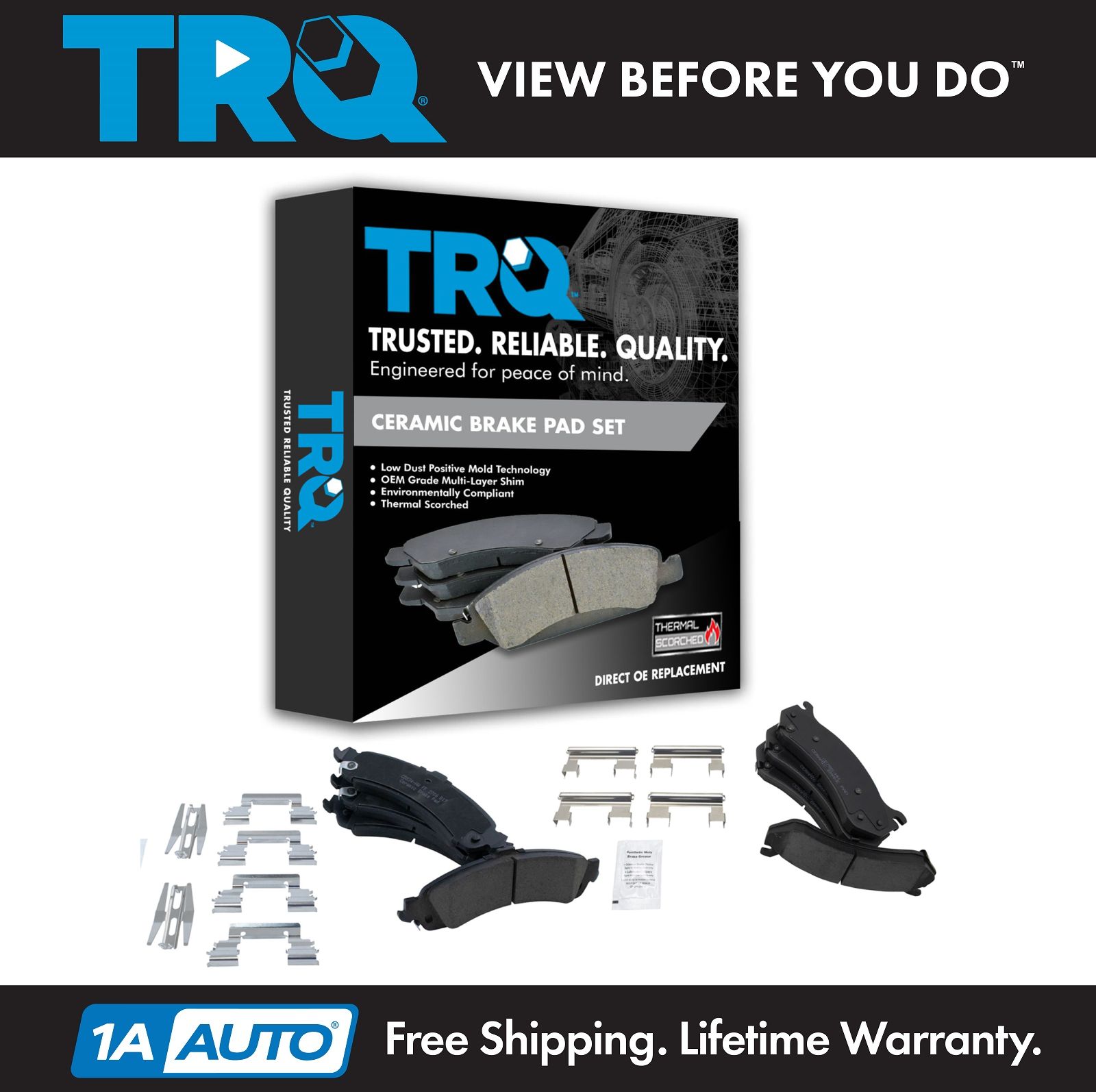 VTDC000082 Front and Rear Premium Quality Ceramic Brake Pads Kit