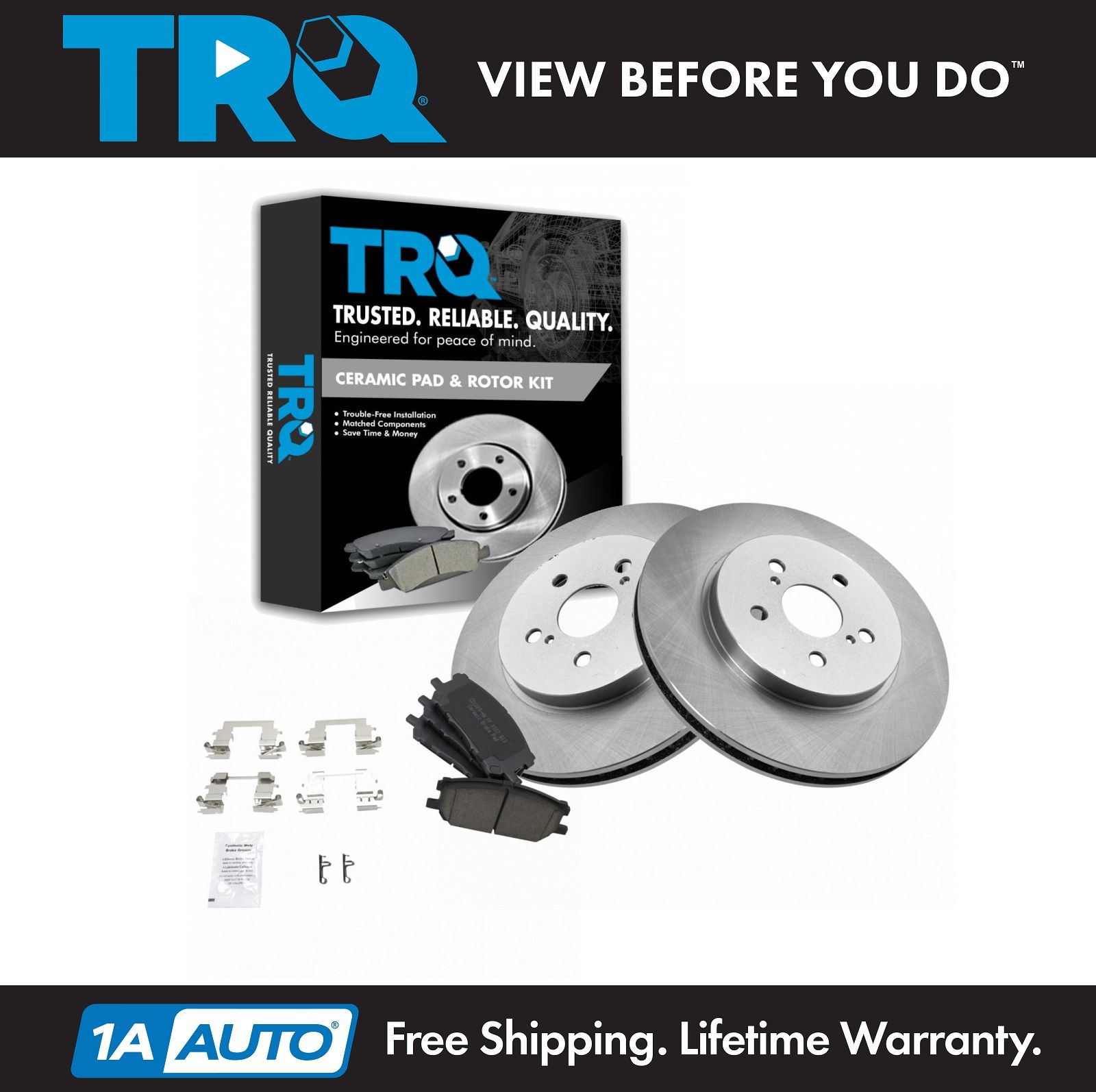 Toyota RX450h RX350 Sienna Front Blank Brake Rotors+Semi-Met Pads For Lexus