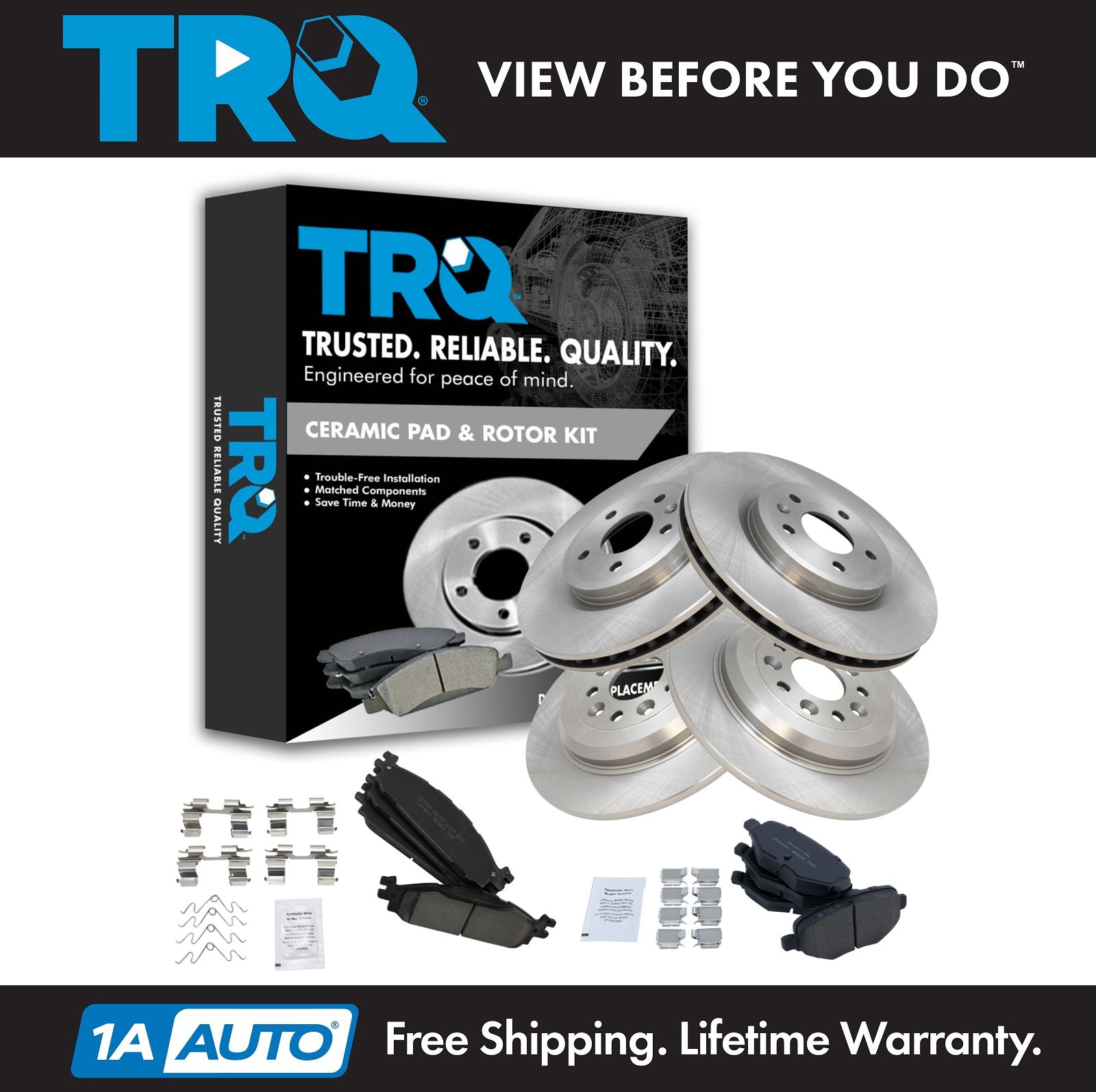 For 09 10 11 12 Lincoln 10 11 12 13 14 MKS MKT Front Ceramic Disc Brake Pads Kit
