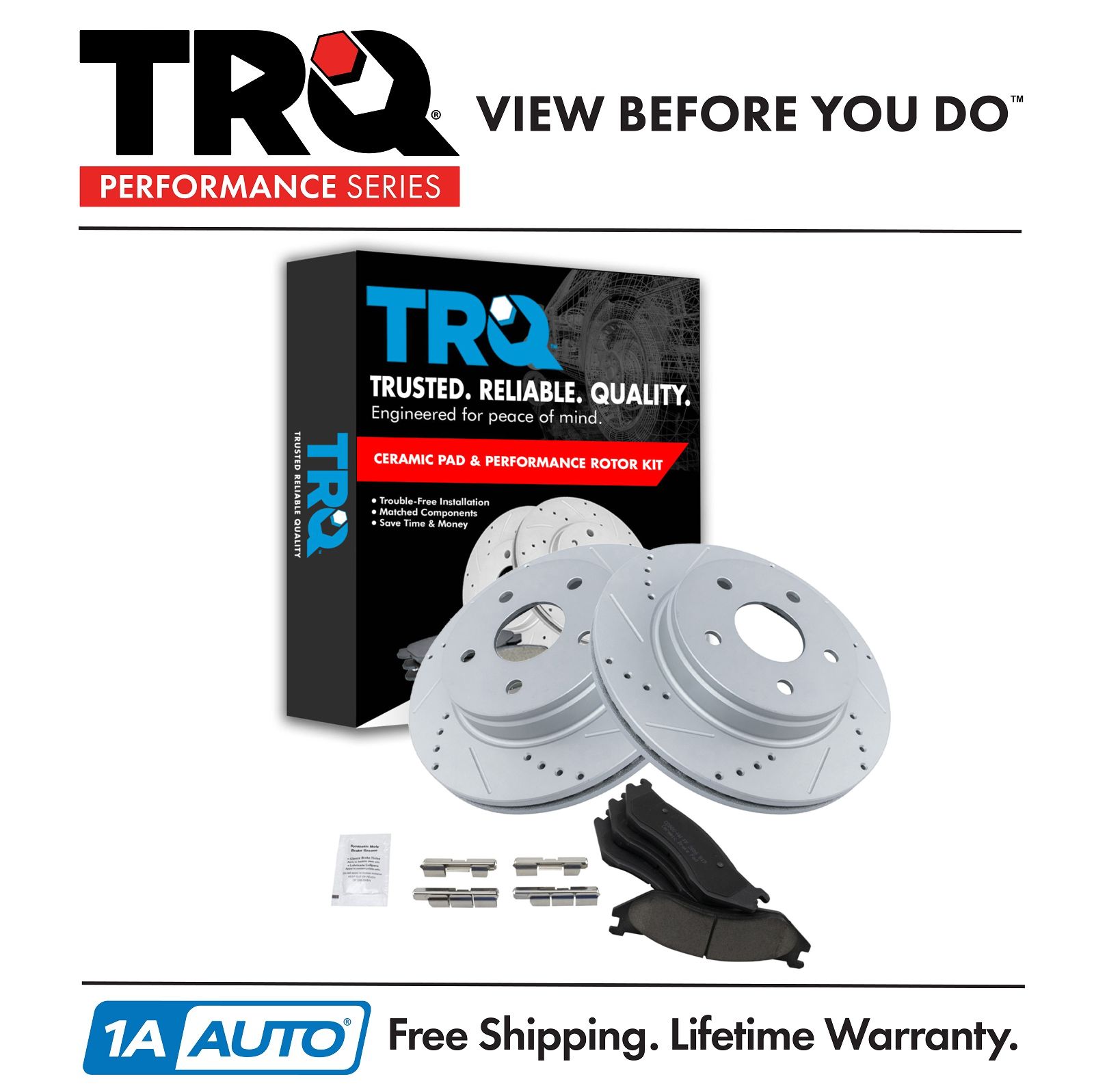 <b>Ceramic Performance Brake Pad & Rotor Kit</b>
