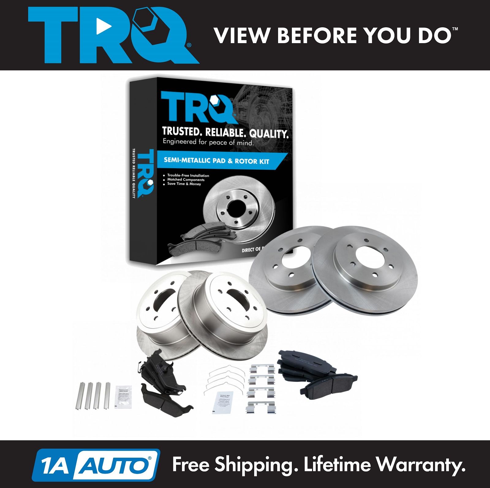 <b>Semi-Metallic Brake Pad & Rotor Kit</b>