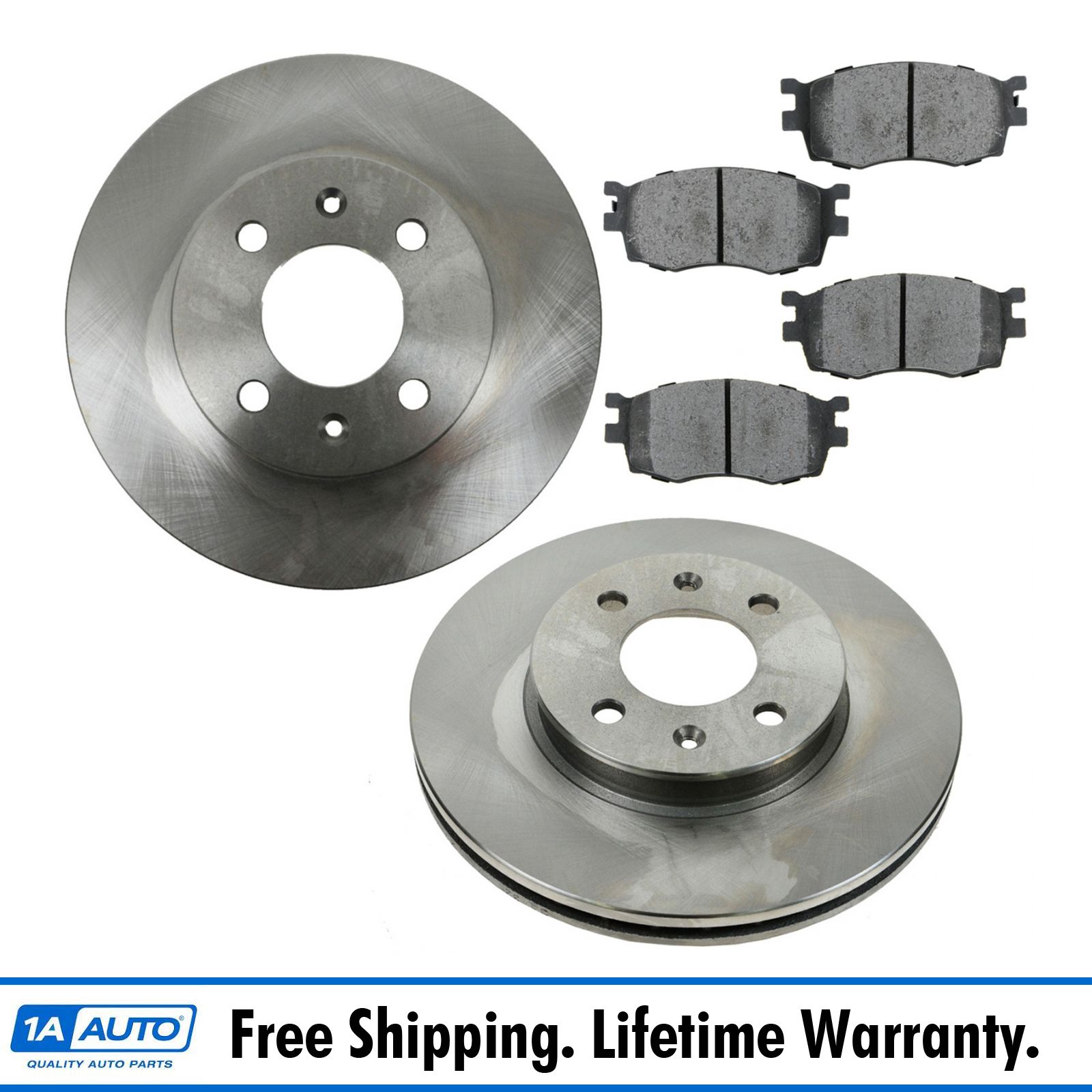 Front Disc Brake Rotors And Semi-Metallic Pads Kit For Hyundai Accent Kia Rio