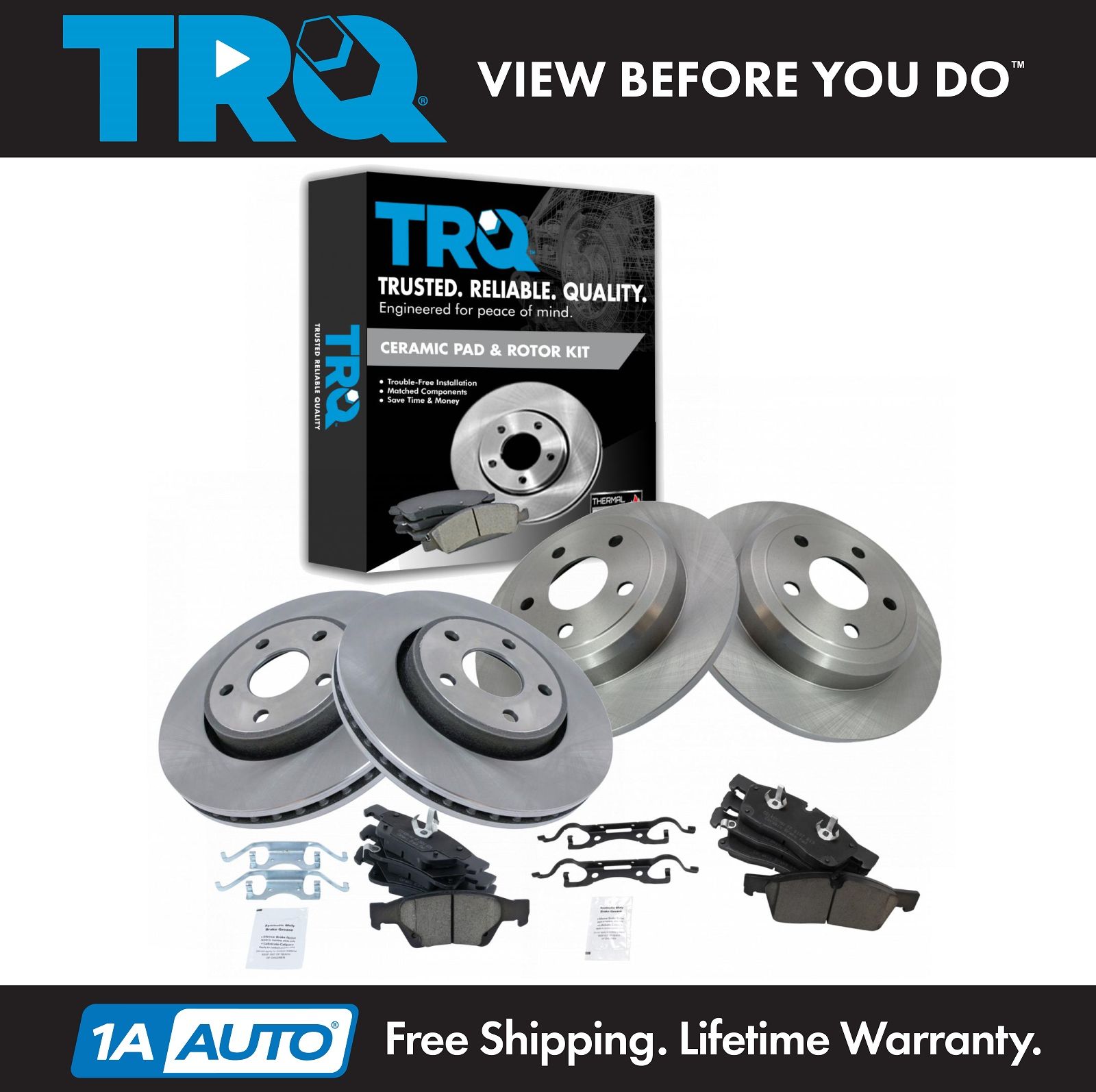 2011 2012 2013 for Dodge Durango Front /& Rear Brake Rotors and Pads w//HD Brakes