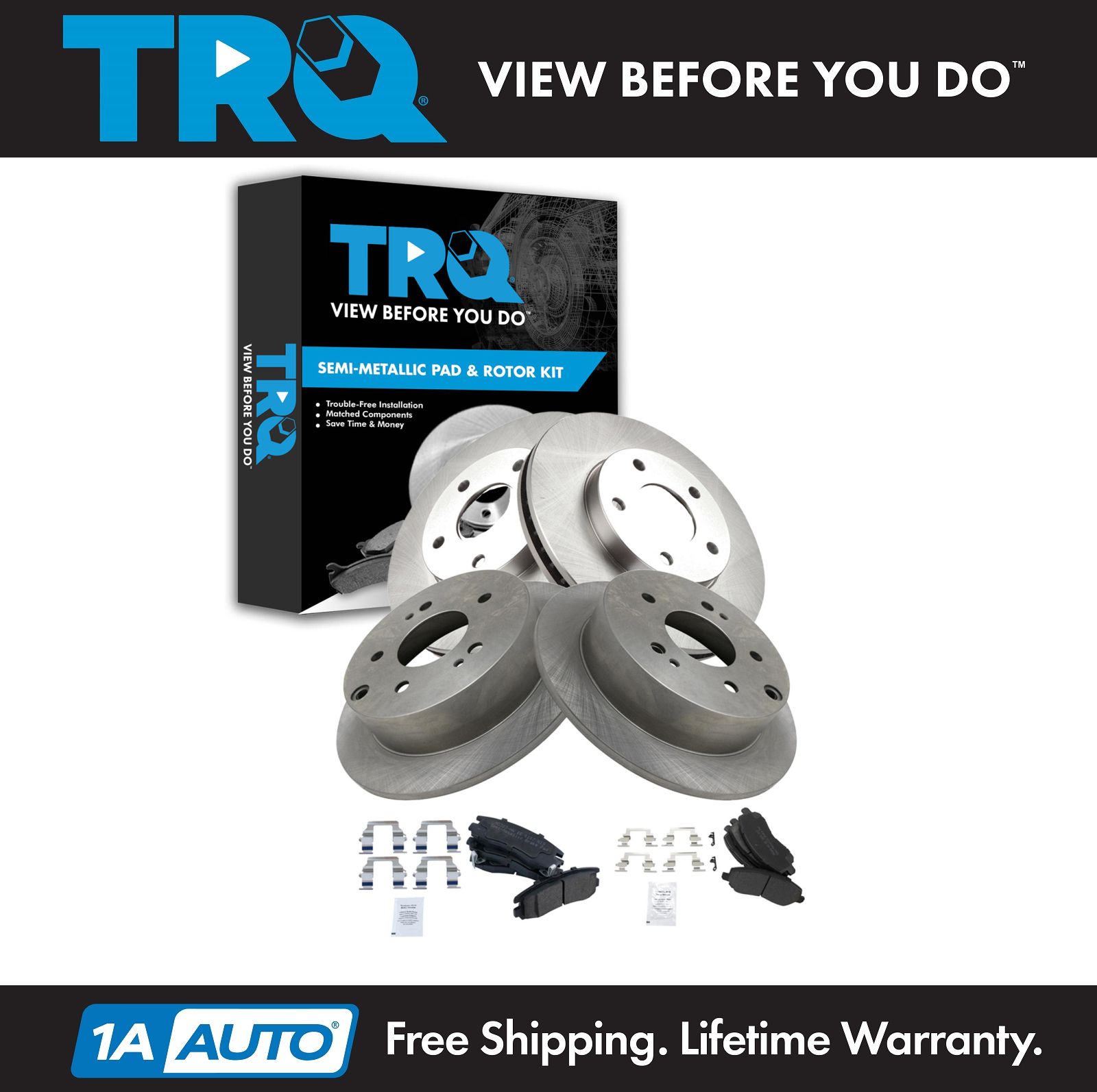 Front & Rear Posi SemiMetallic Brake Pad & Rotor Kit LH & RH for Acura