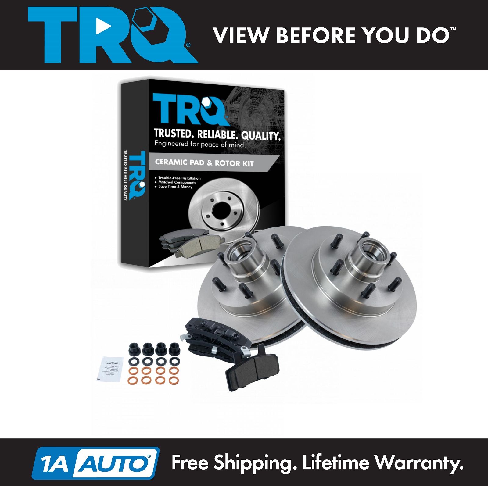 Nakamoto Front Premium Posi Ceramic Disc Brake Pad /& Rotor Kit Set for GM Truck