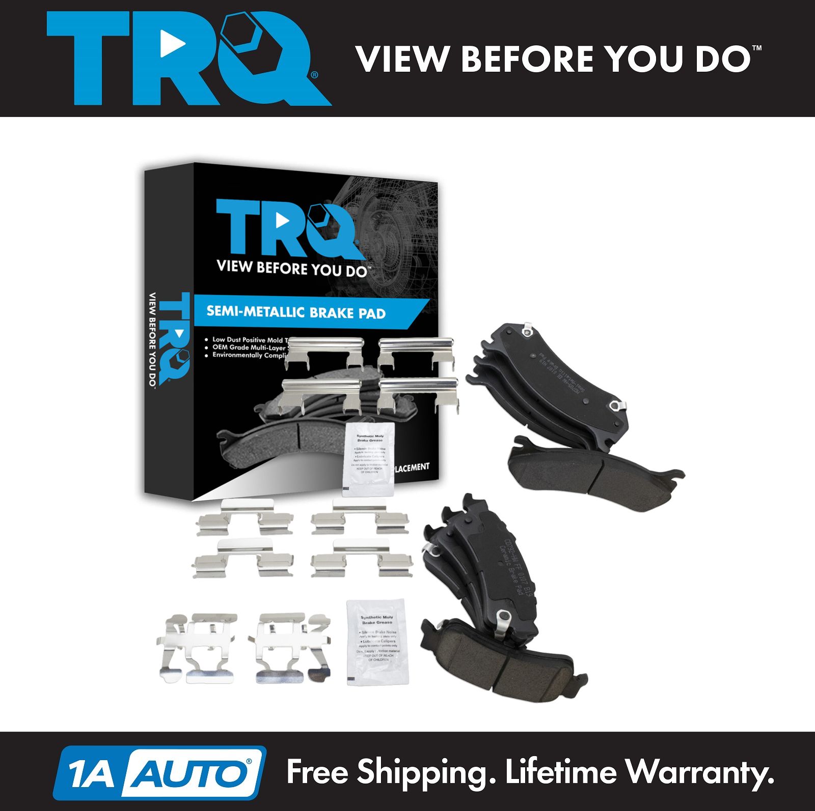 thumbnail image 2 of AM Autoparts Front Premium Posi Metallic Brake Pad Set For Cadillac Chevy GMC Trucks 2 of 6