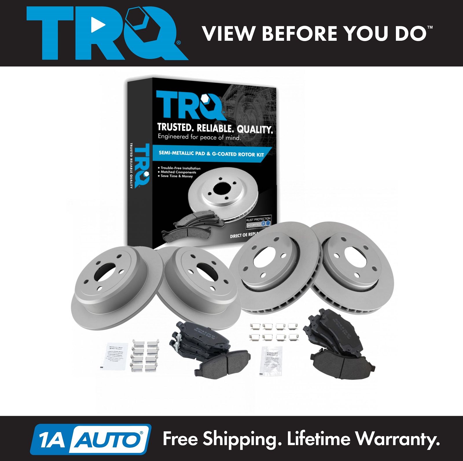 <b>Semi-Metallic Brake Pad & Rotor Kit</b>