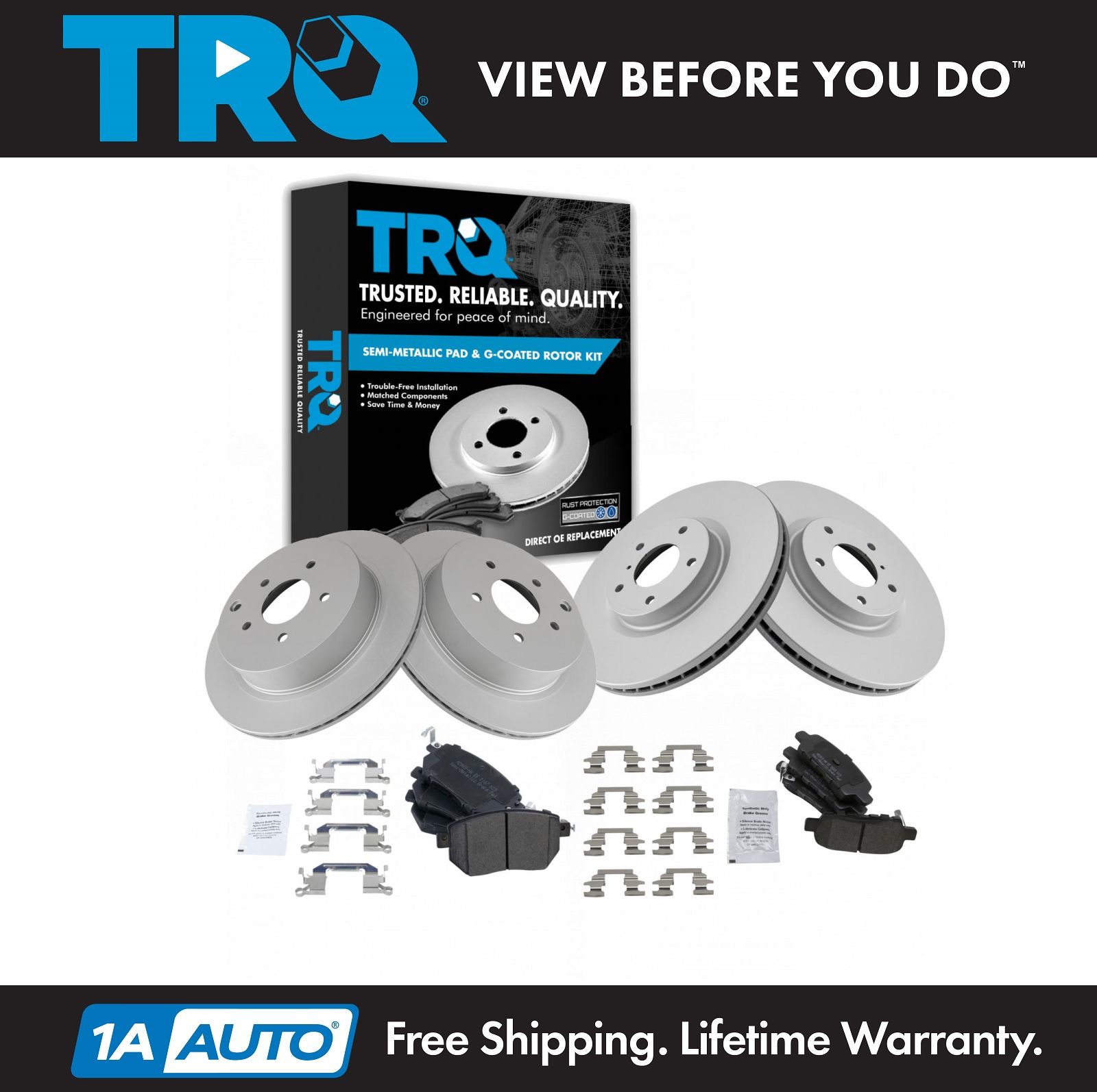 <b>Semi-Metallic Brake Pad & Rotor Kit</b>
