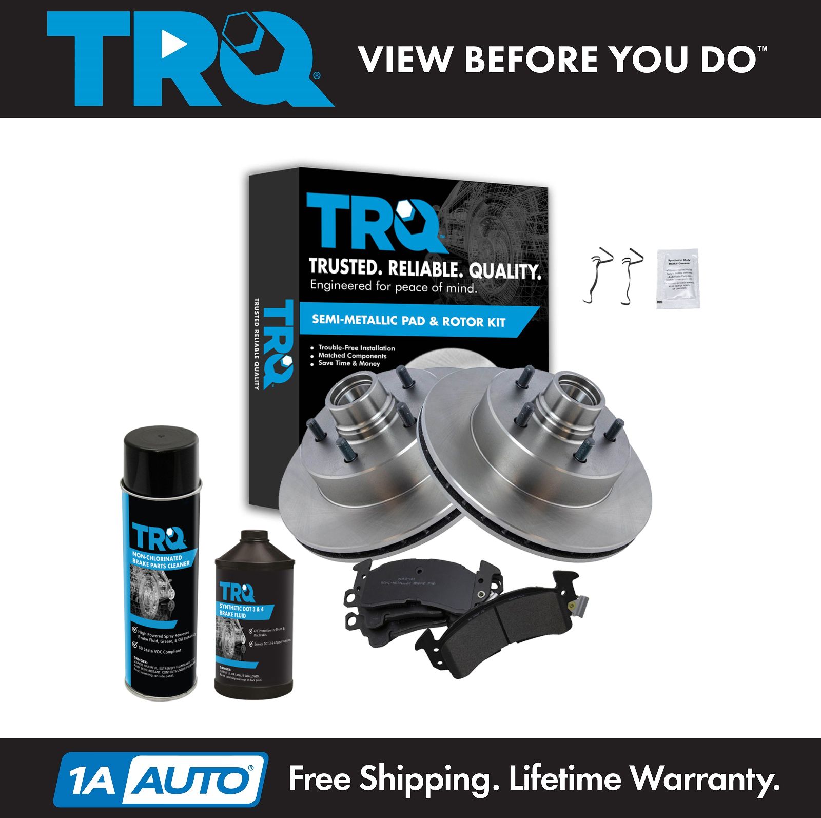 <b>Dot 3 & 4 Semi-Metallic Brake Pad & Rotor Kit</b>