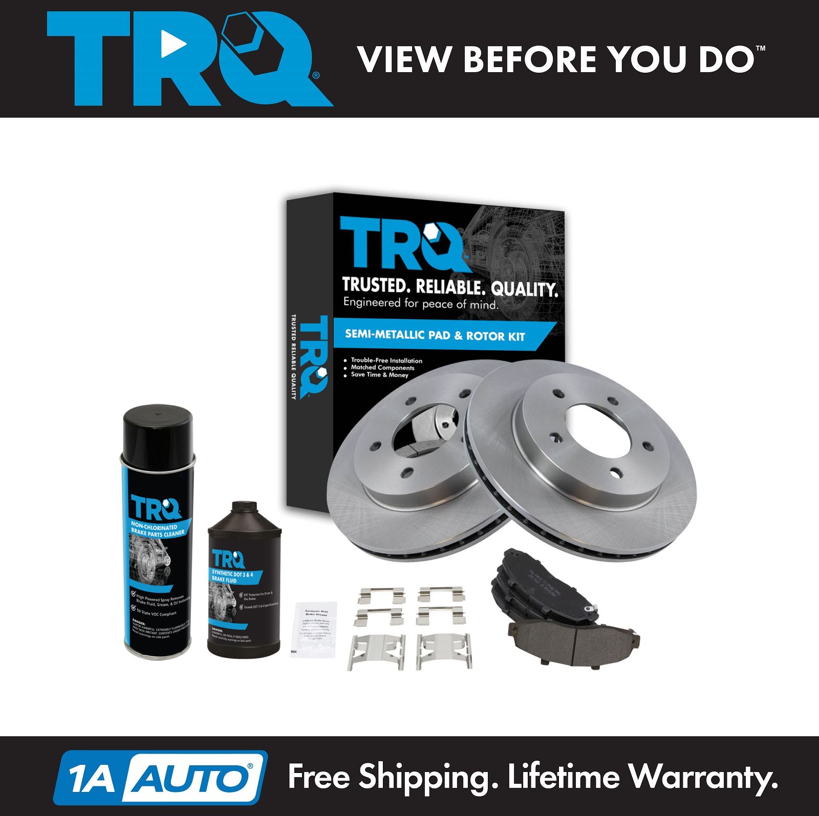 <b>Dot 3 & 4 Semi-Metallic Brake Pad & Rotor Kit</b>