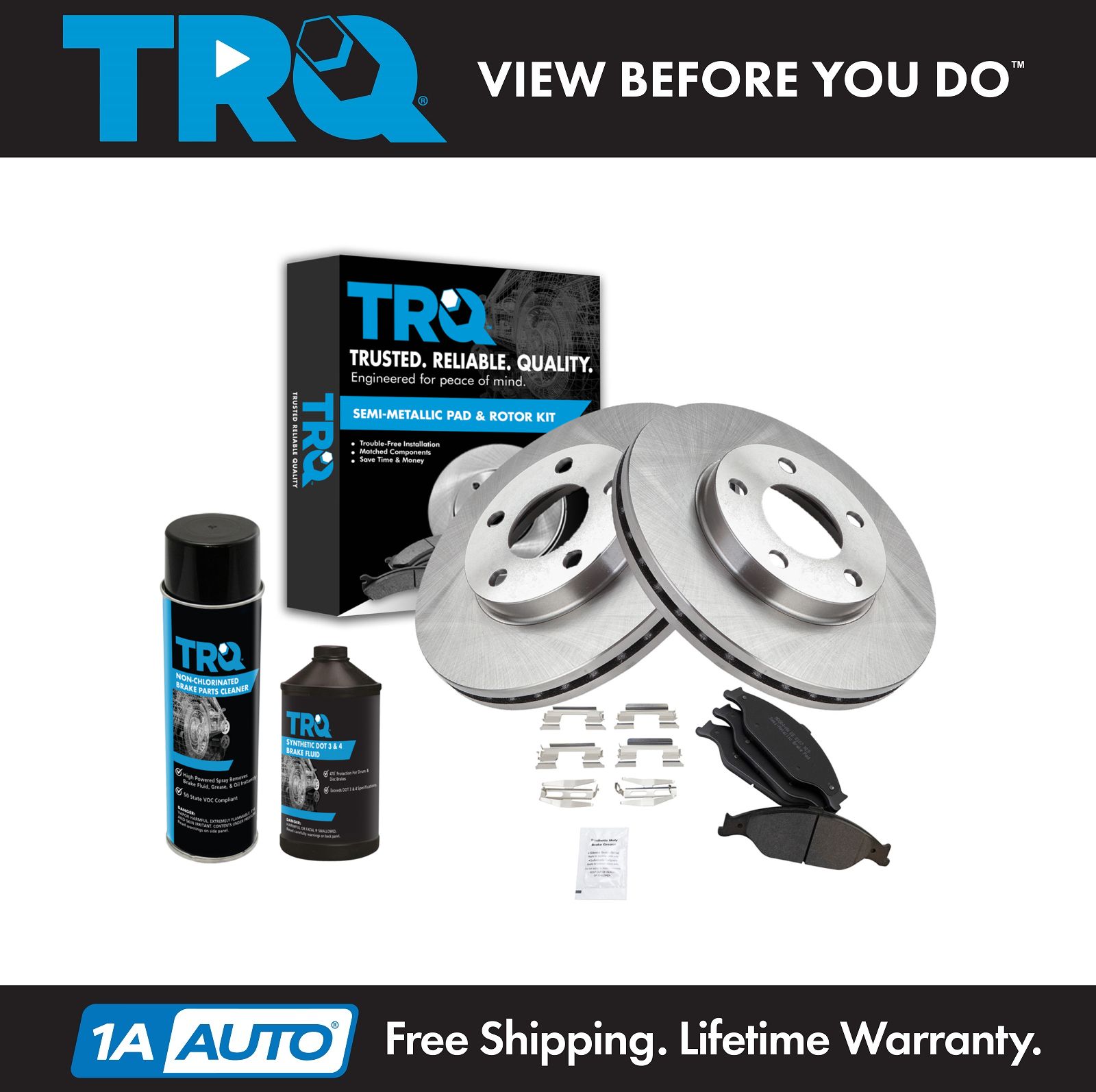 <b>Dot 3 & 4 Semi-Metallic Brake Pad & Rotor Kit</b>