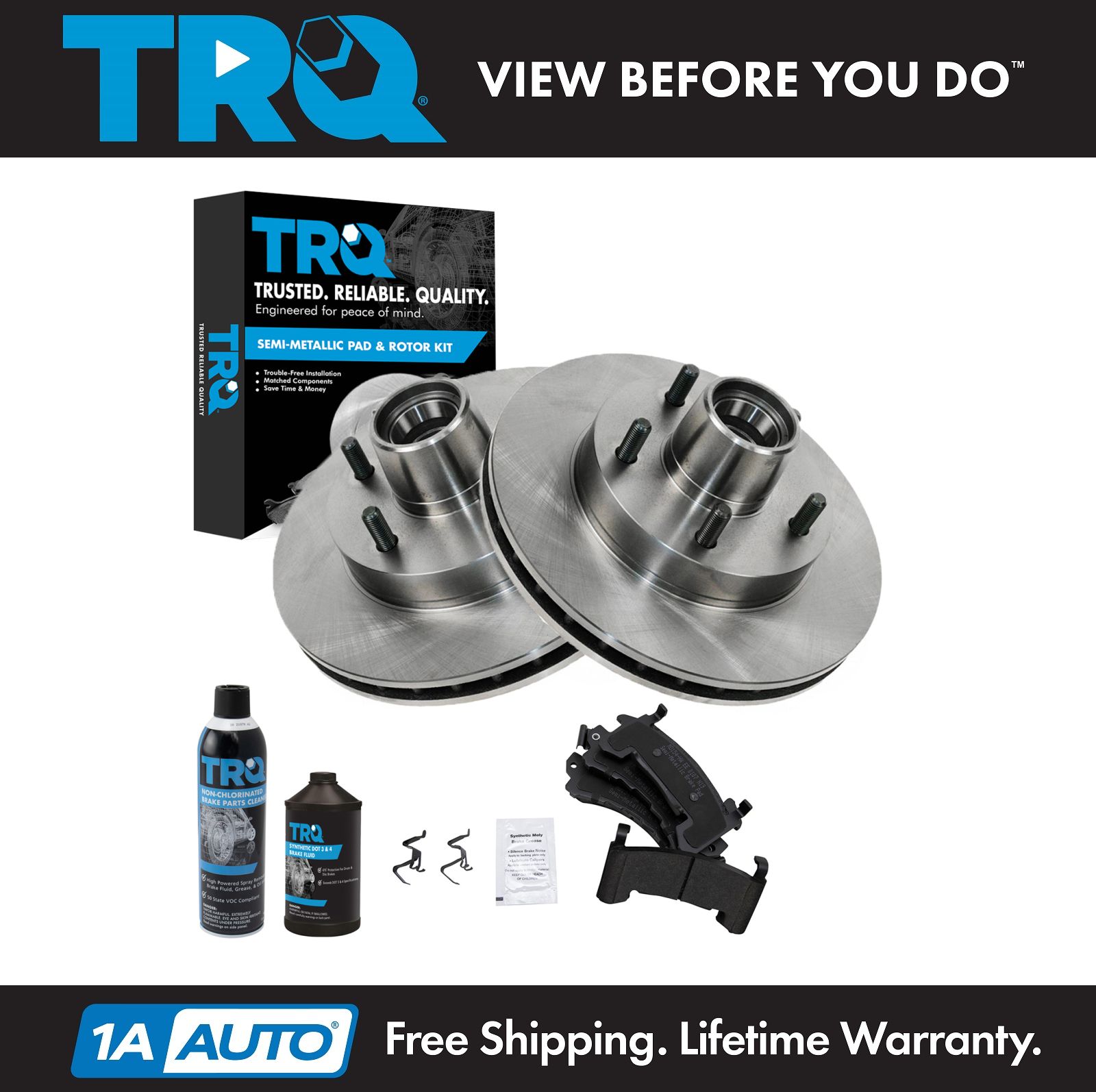 <b>Dot 3 & 4 Semi-Metallic Brake Pad & Rotor Kit</b>