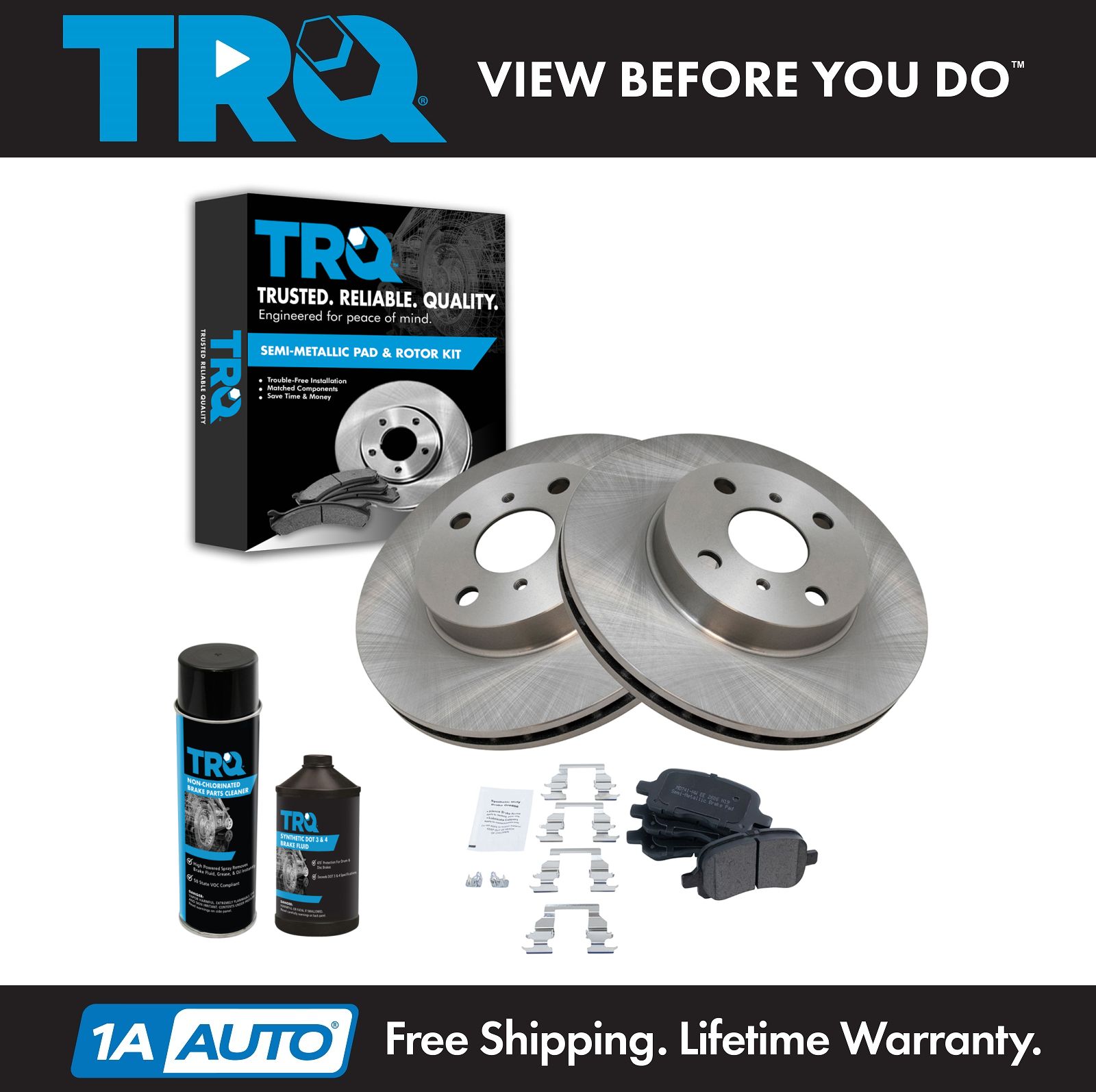 <b>Dot 3 & 4 Semi-Metallic Brake Pad & Rotor Kit</b>