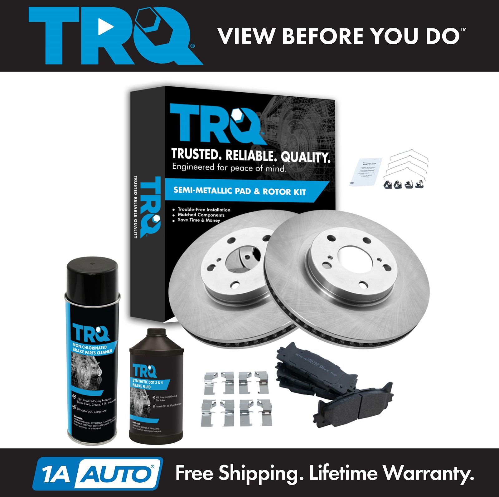 <b>Dot 3 & 4 Semi-Metallic Brake Pad & Rotor Kit</b>