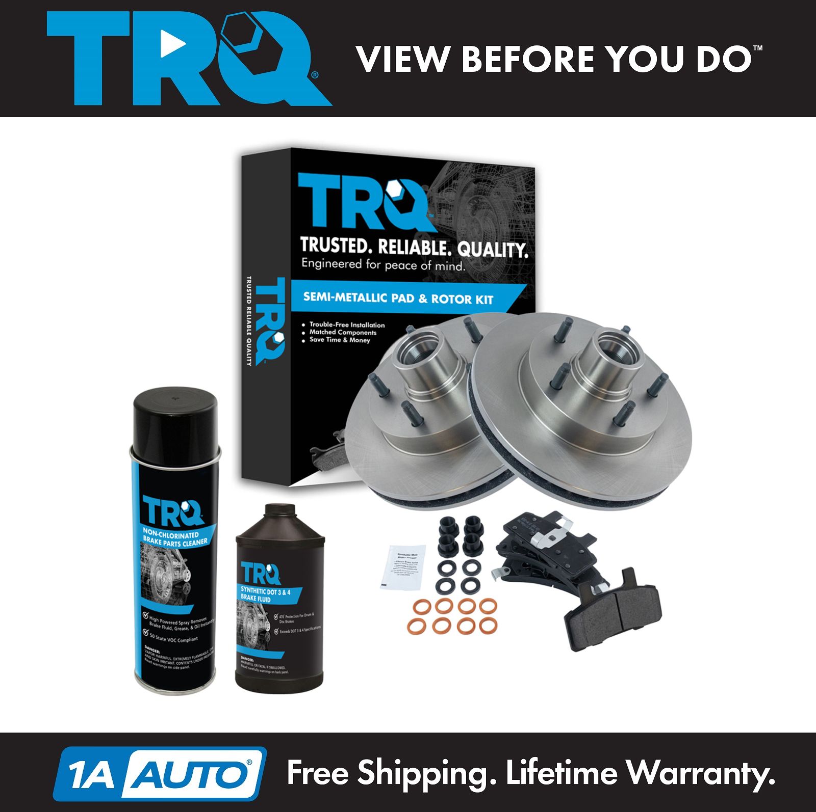 <b>Dot 3 & 4 Semi-Metallic Brake Pad & Rotor Kit</b>