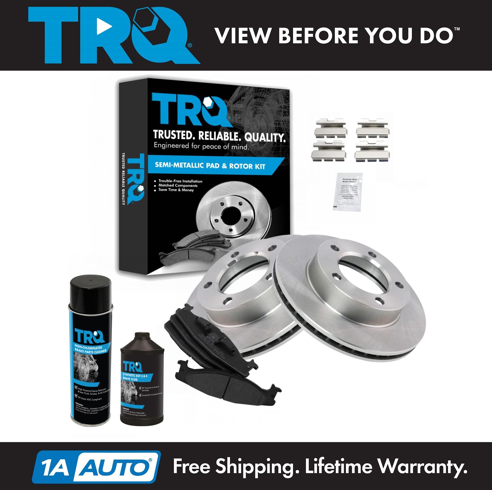 <b>Dot 3 & 4 Semi-Metallic Brake Pad & Rotor Kit</b>