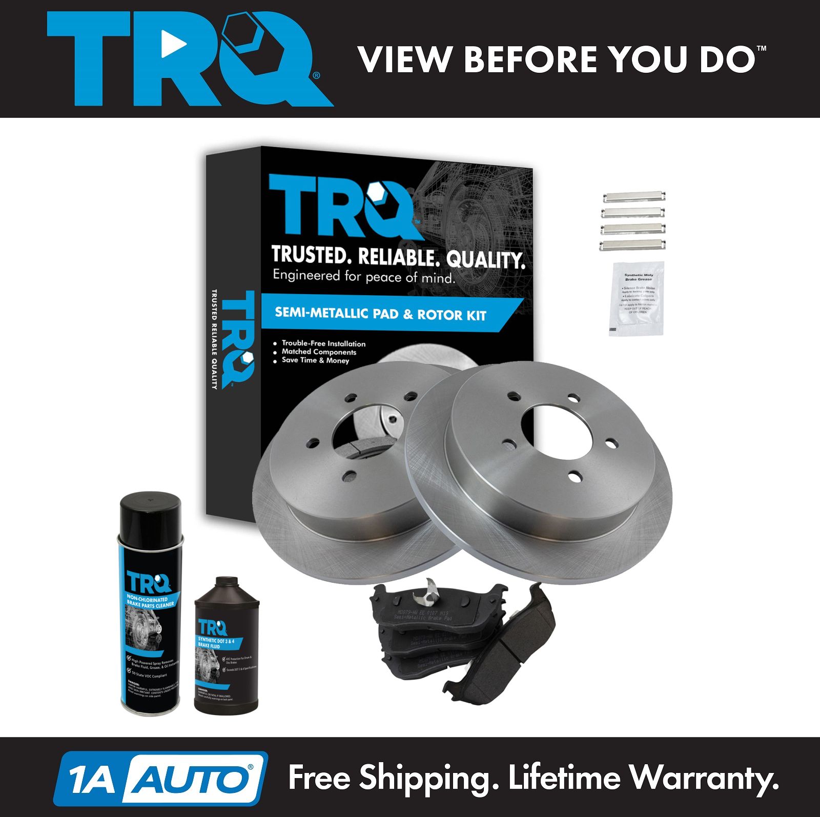 <b>Dot 3 & 4 Semi-Metallic Brake Pad & Rotor Kit</b>