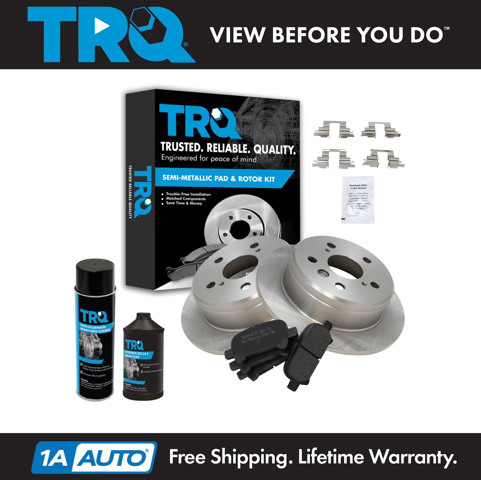 <b>Dot 3 & 4 Semi-Metallic Brake Pad & Rotor Kit</b>