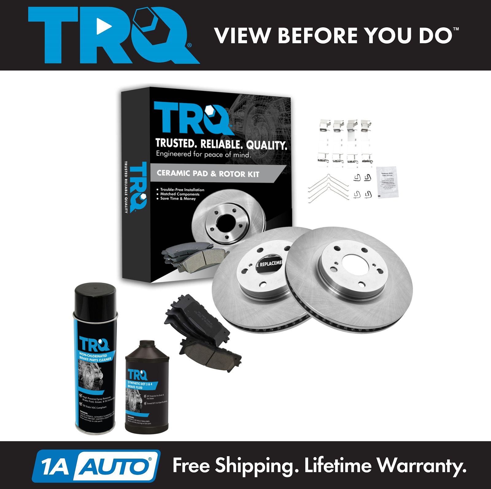 <b>Dot 3 & 4 Ceramic Brake Pad & Rotor Kit</b>