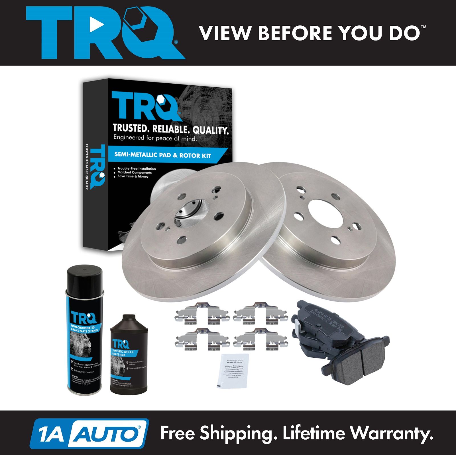 <b>Dot 3 & 4 Semi-Metallic Brake Pad & Rotor Kit</b>