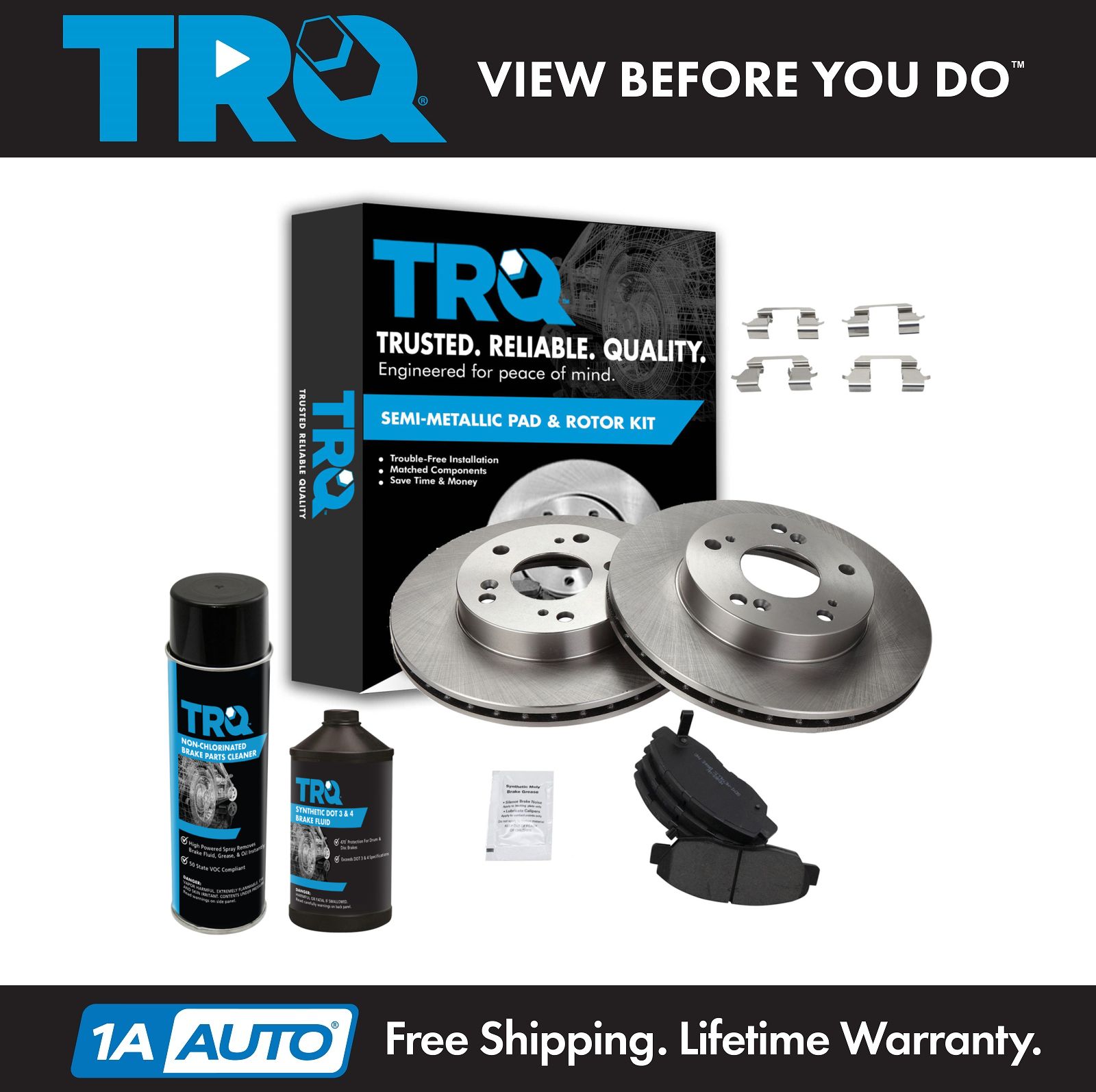 <b>Dot 3 & 4 Semi-Metallic Brake Pad & Rotor Kit</b>