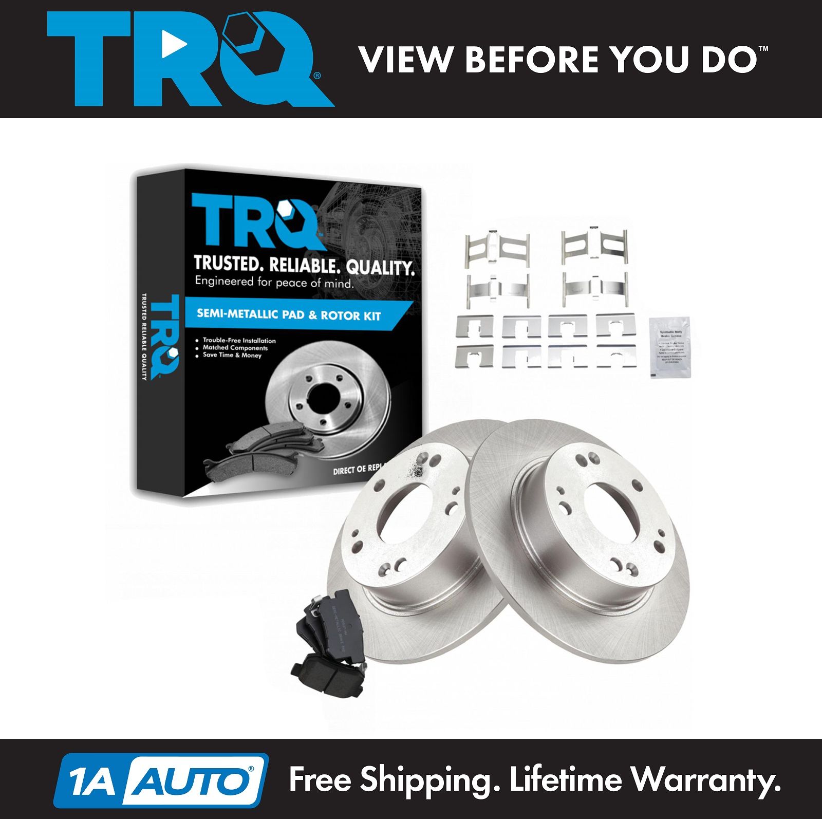 <b>Dot 3 & 4 Semi-Metallic Brake Pad & Rotor Kit</b>