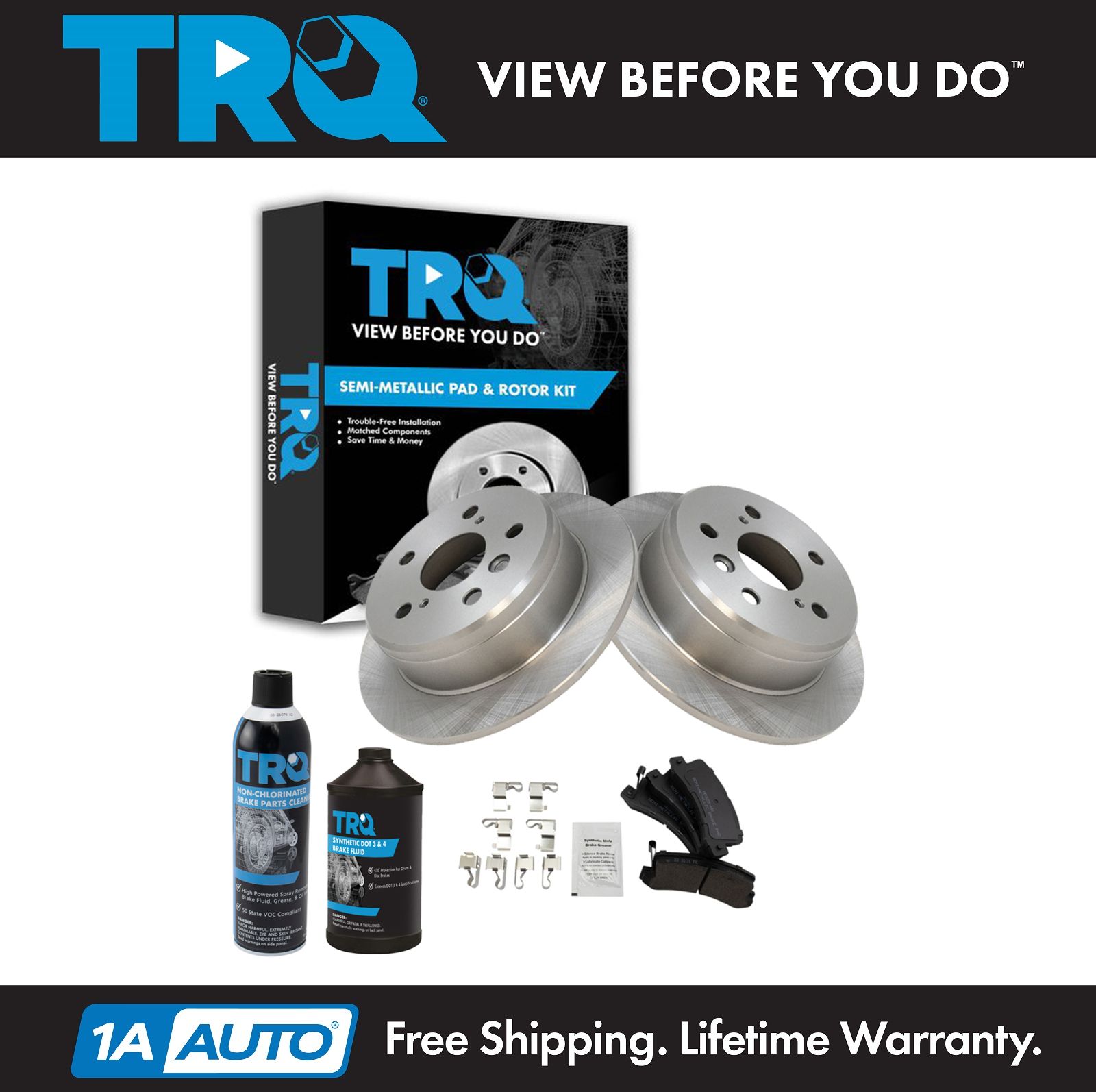 <b>Dot 3 & 4 Semi-Metallic Brake Pad & Rotor Kit</b>