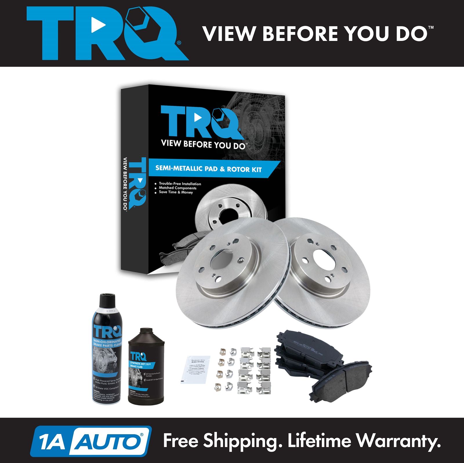 <b>Dot 3 & 4 Semi-Metallic Brake Pad & Rotor Kit</b>