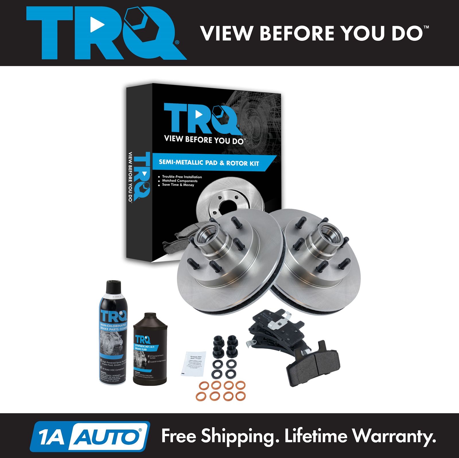 <b>Dot 3 & 4 Semi-Metallic Brake Pad & Rotor Kit</b>