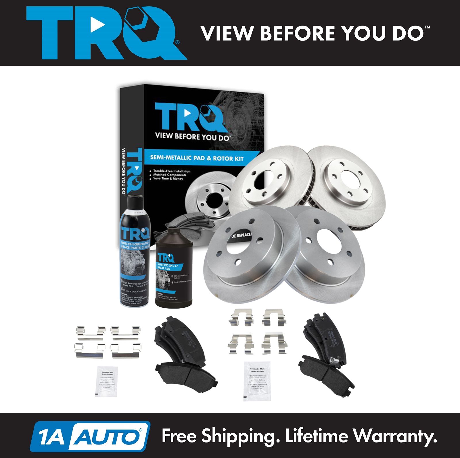 <b>Dot 3 & 4 Semi-Metallic Brake Pad & Rotor Kit</b>