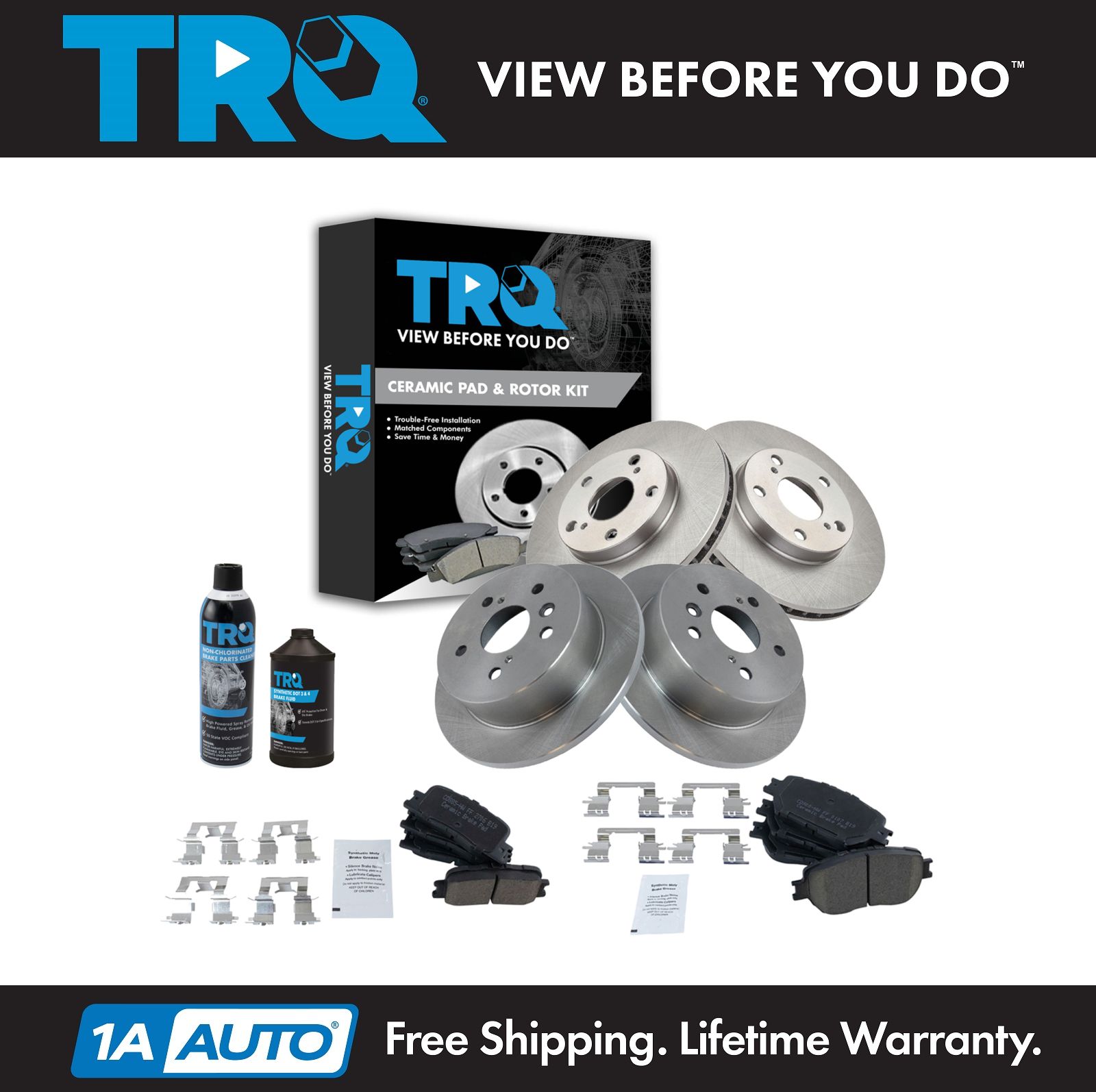 <b>Dot 3 & 4 Ceramic Brake Pad & Rotor Kit</b>