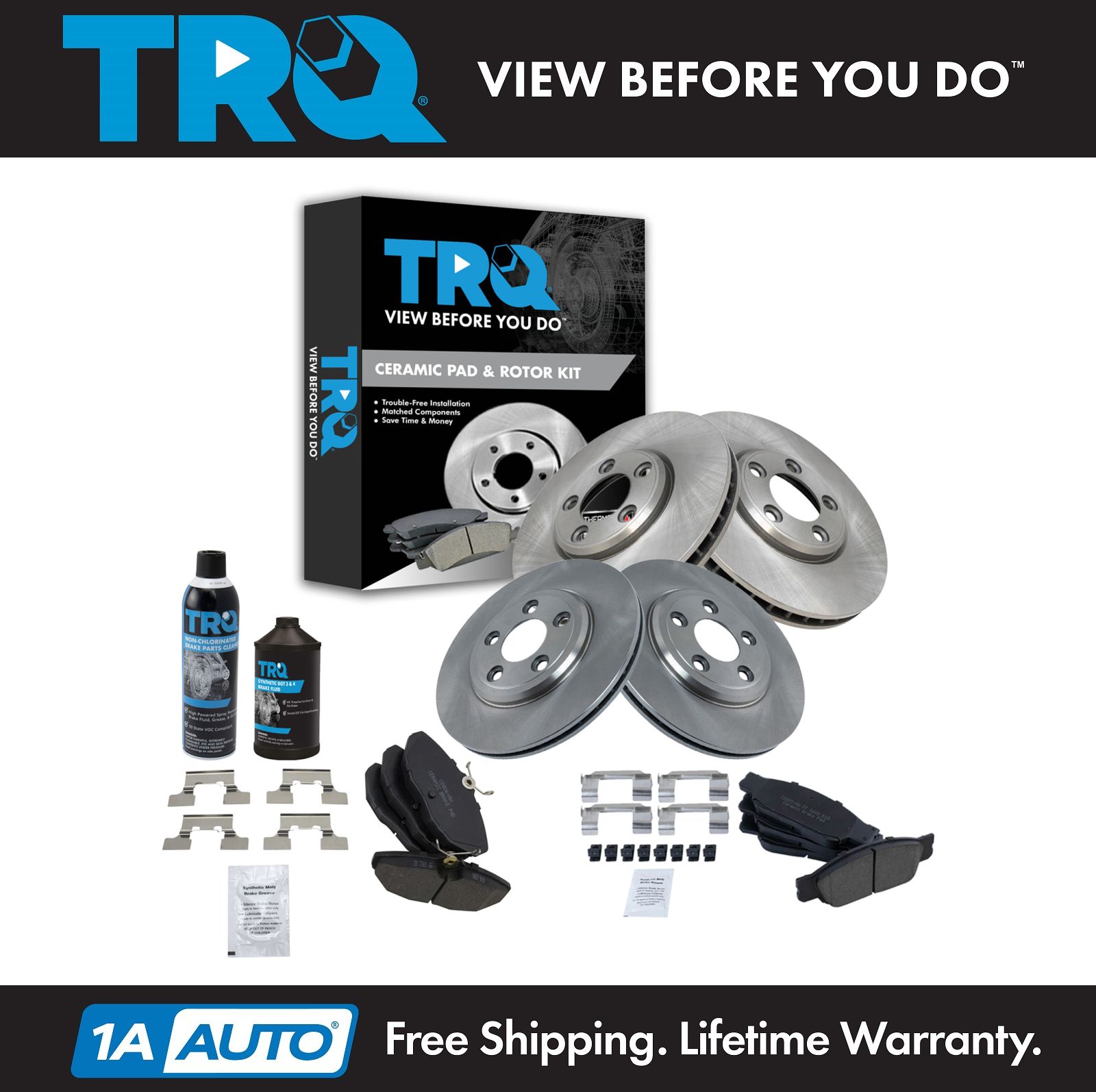 <b>Dot 3 & 4 Ceramic Brake Pad & Rotor Kit</b>