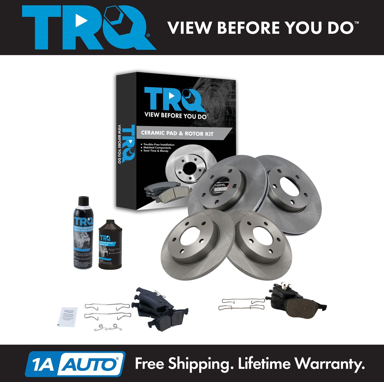 <b>Dot 3 & 4 Ceramic Brake Pad & Rotor Kit</b>