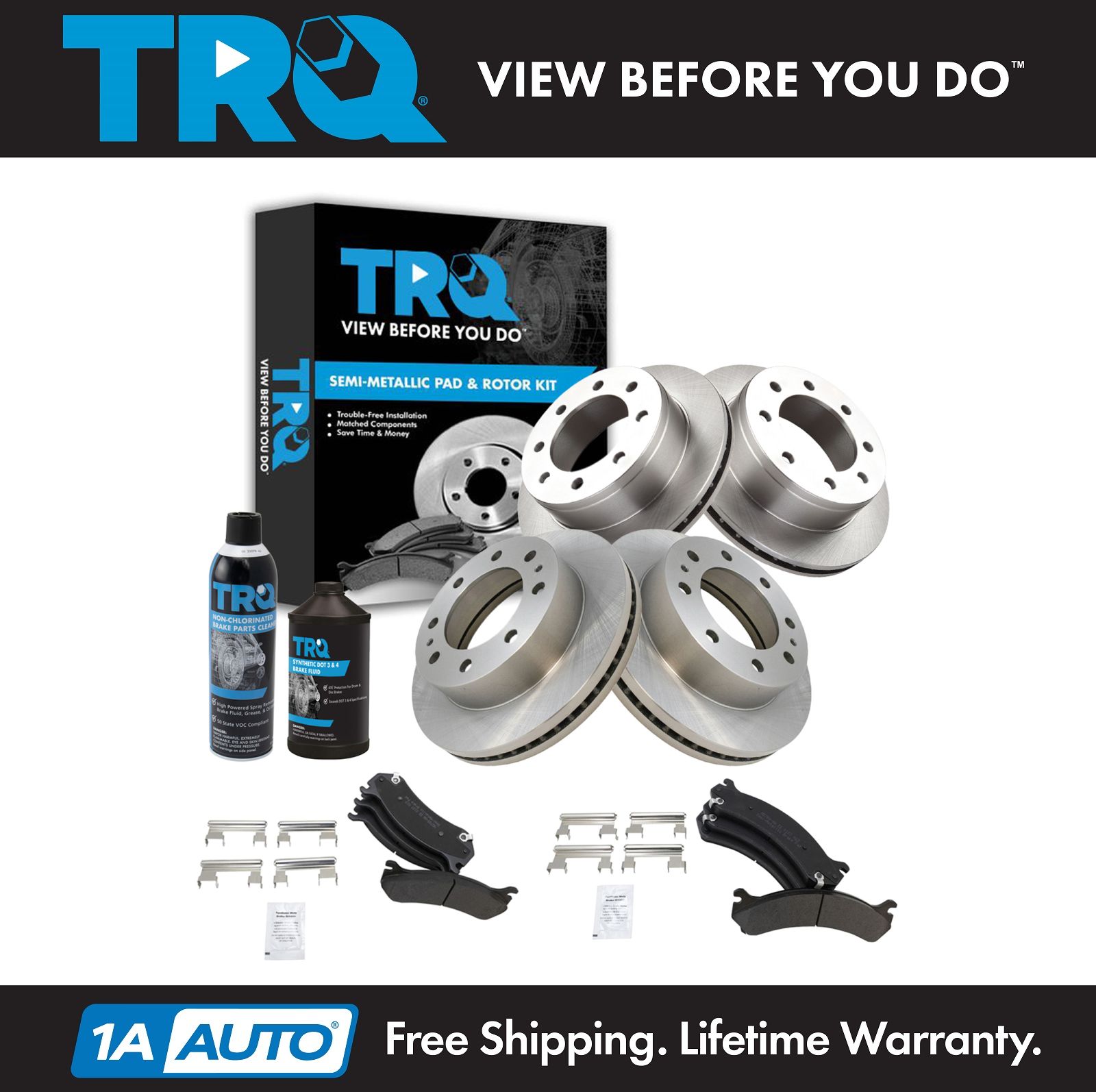 Trq Brake Rotor Premium Metallic Posi Pad Front Kit W Chemicals For Gm Truck Ebay