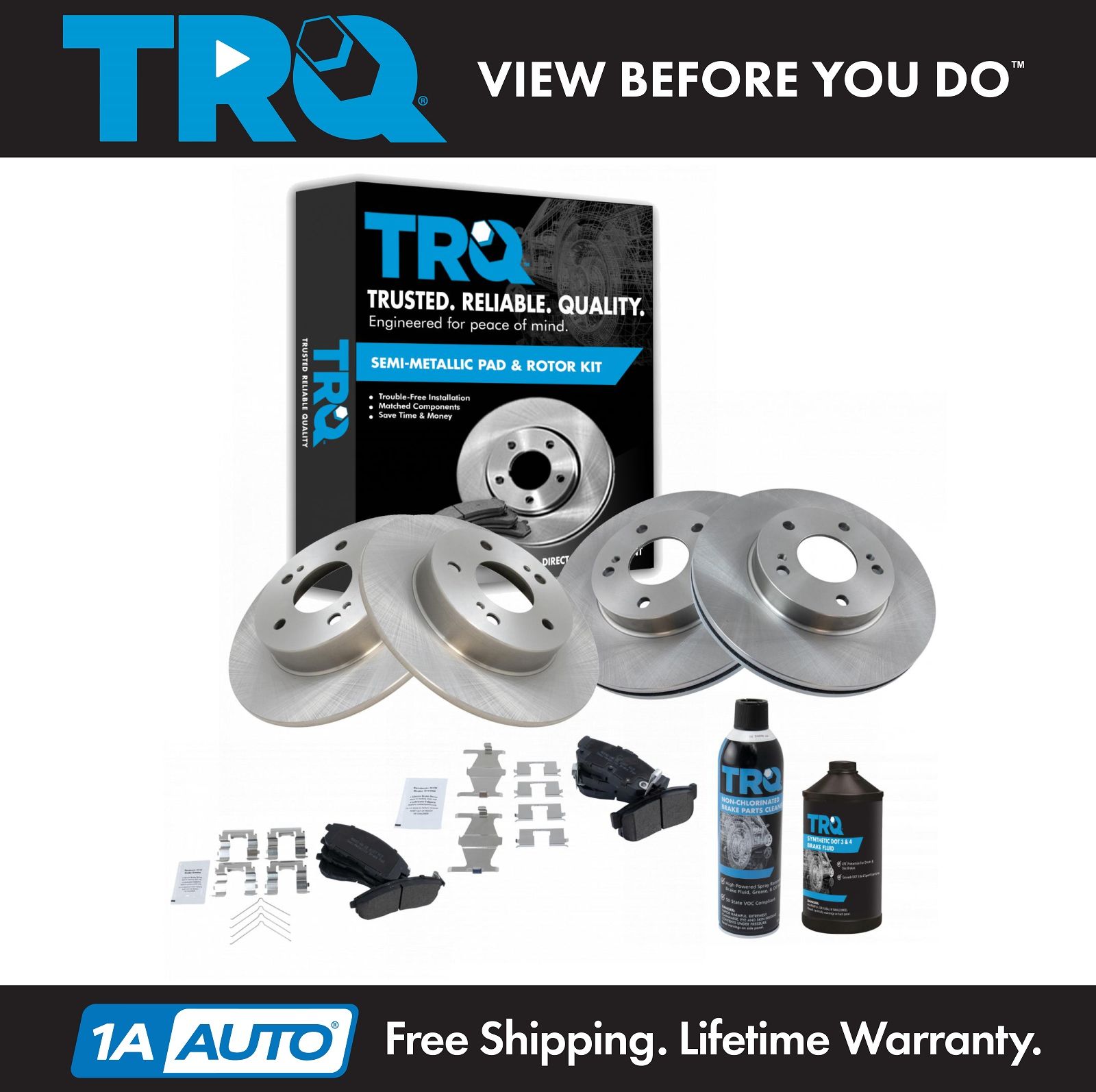 <b>Dot 3 & 4 Semi-Metallic Brake Pad & Rotor Kit</b>