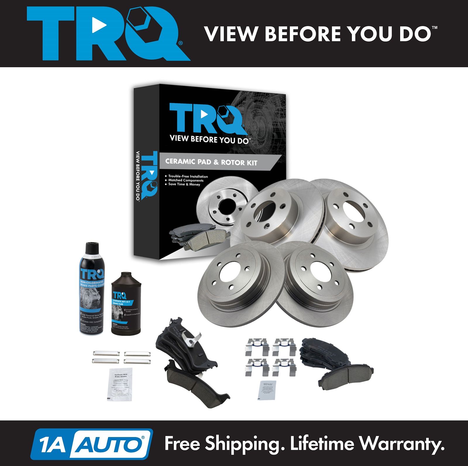 <b>Dot 3 & 4 Ceramic Brake Pad & Rotor Kit</b>