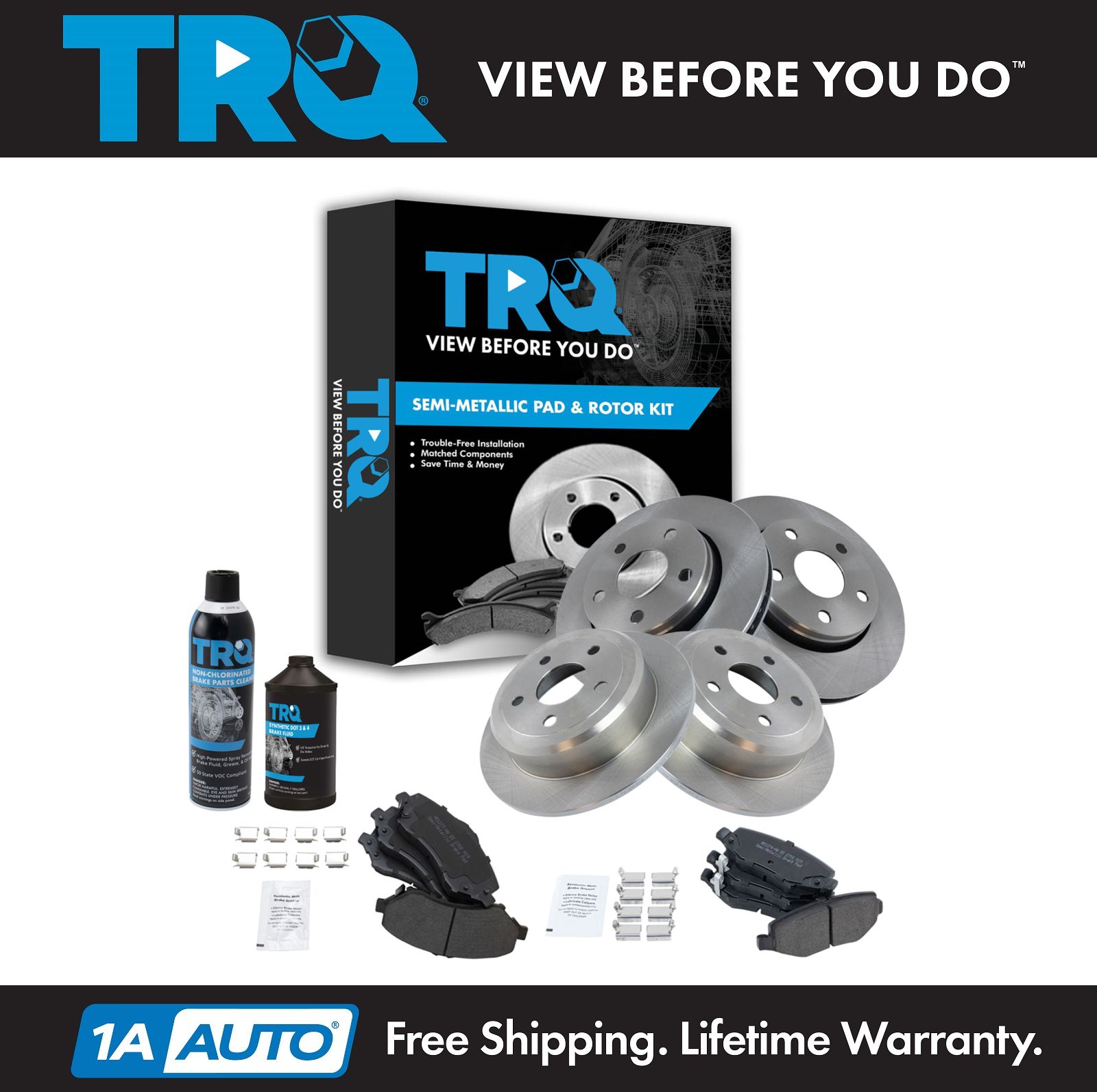 <b>Dot 3 & 4 Semi-Metallic Brake Pad & Rotor Kit</b>