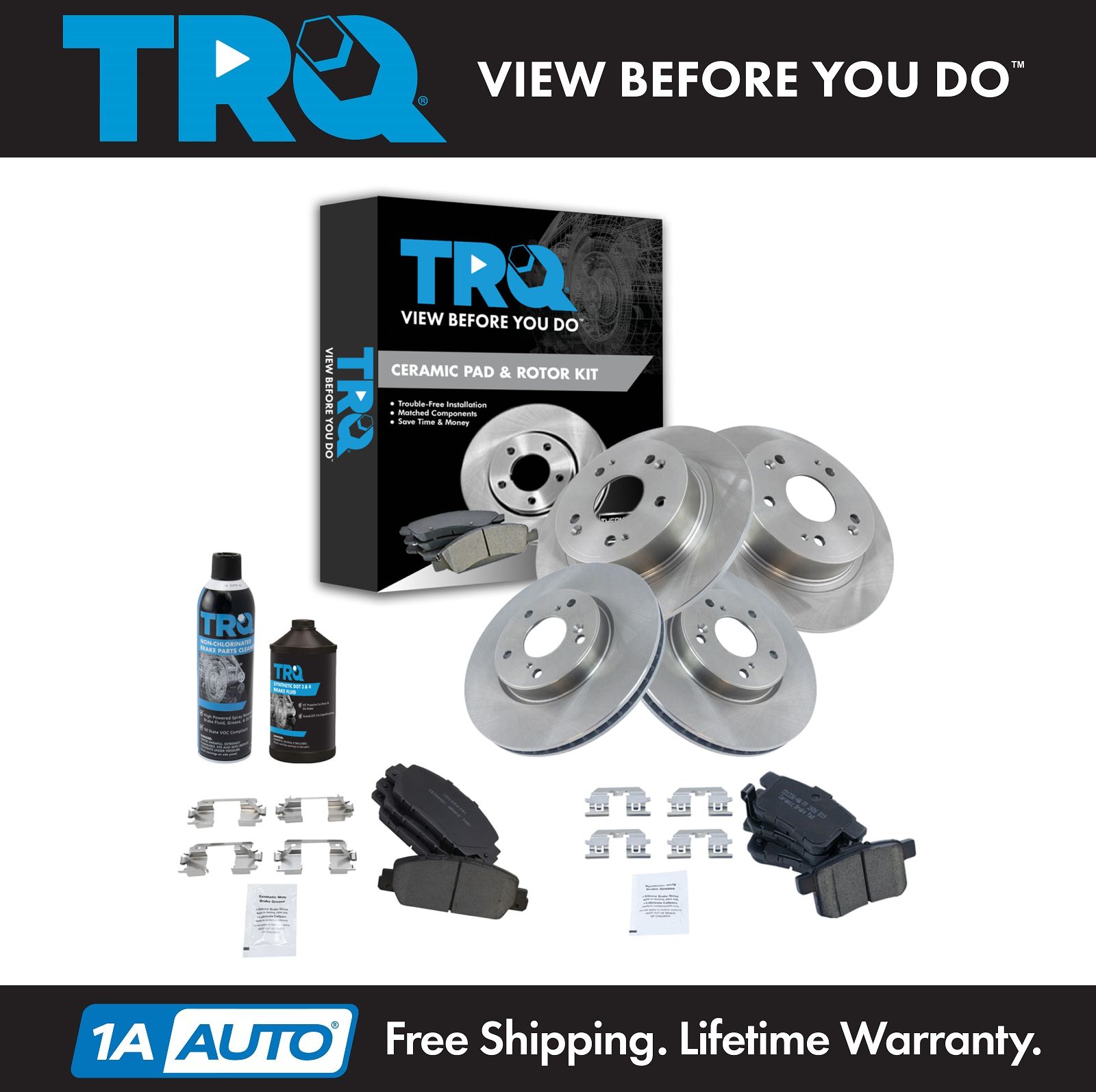 <b>Dot 3 & 4 Ceramic Brake Pad & Rotor Kit</b>