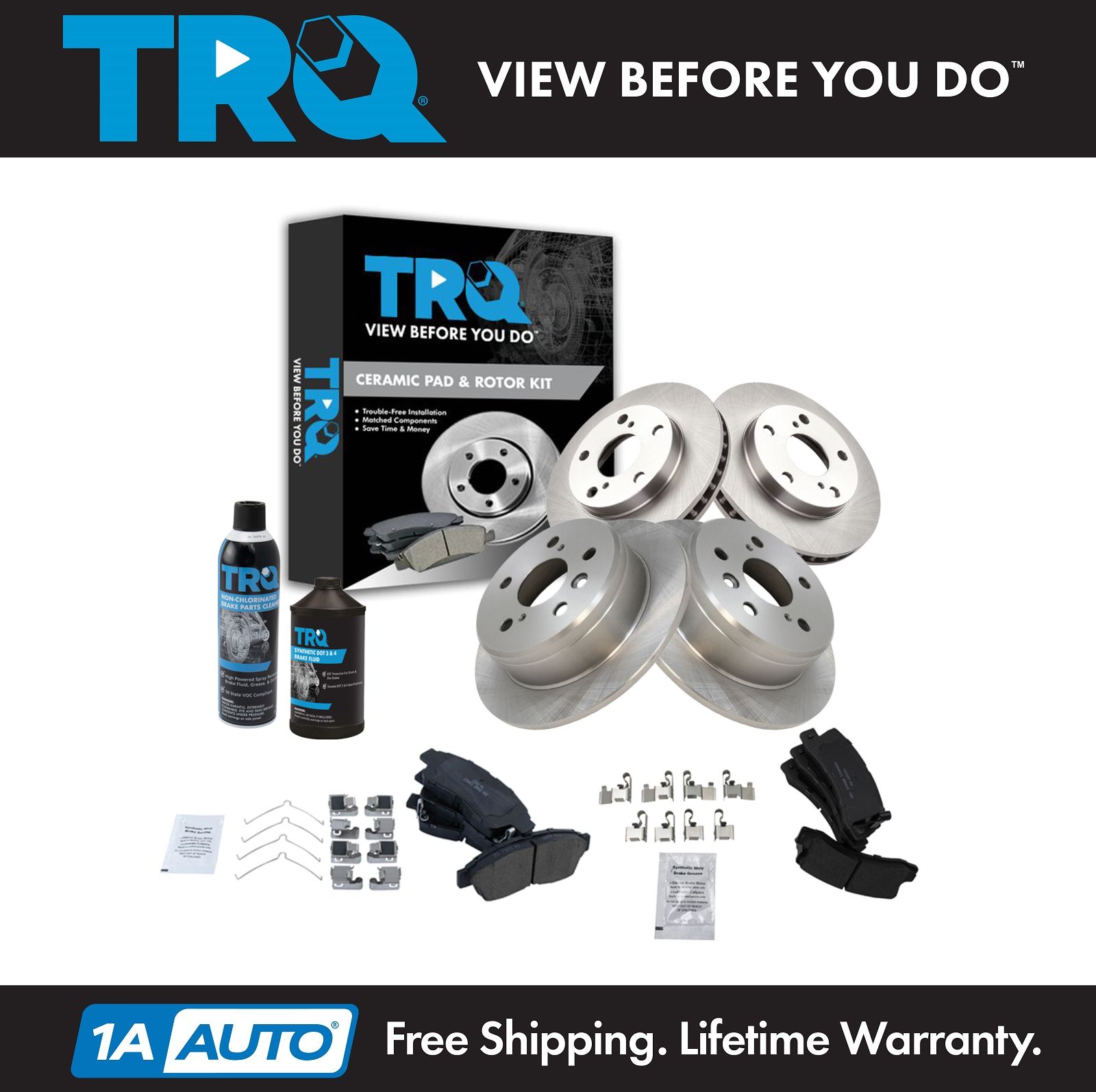 <b>Dot 3 & 4 Ceramic Brake Pad & Rotor Kit</b>