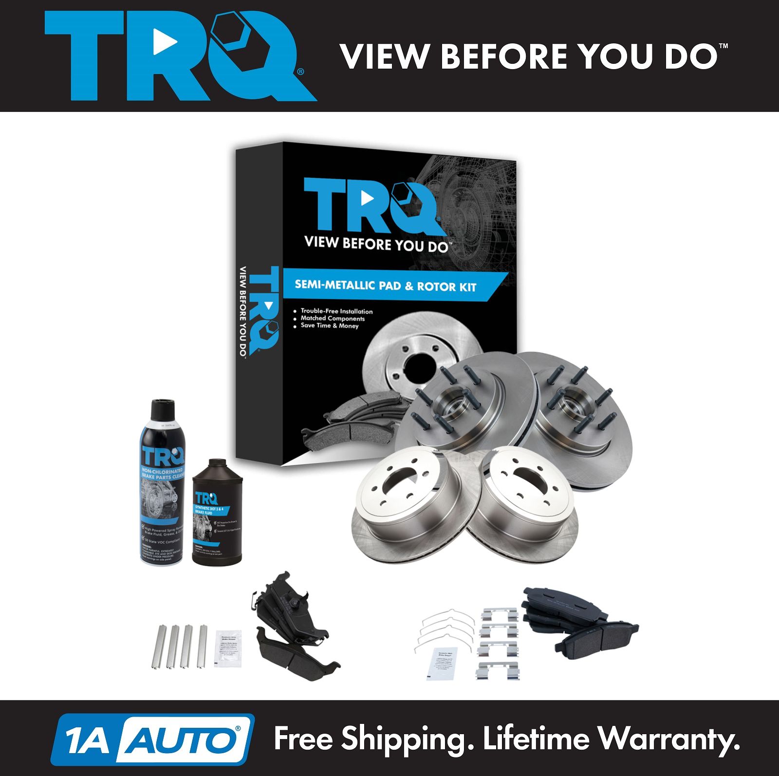 <b>Dot 3 & 4 Semi-Metallic Brake Pad & Rotor Kit</b>