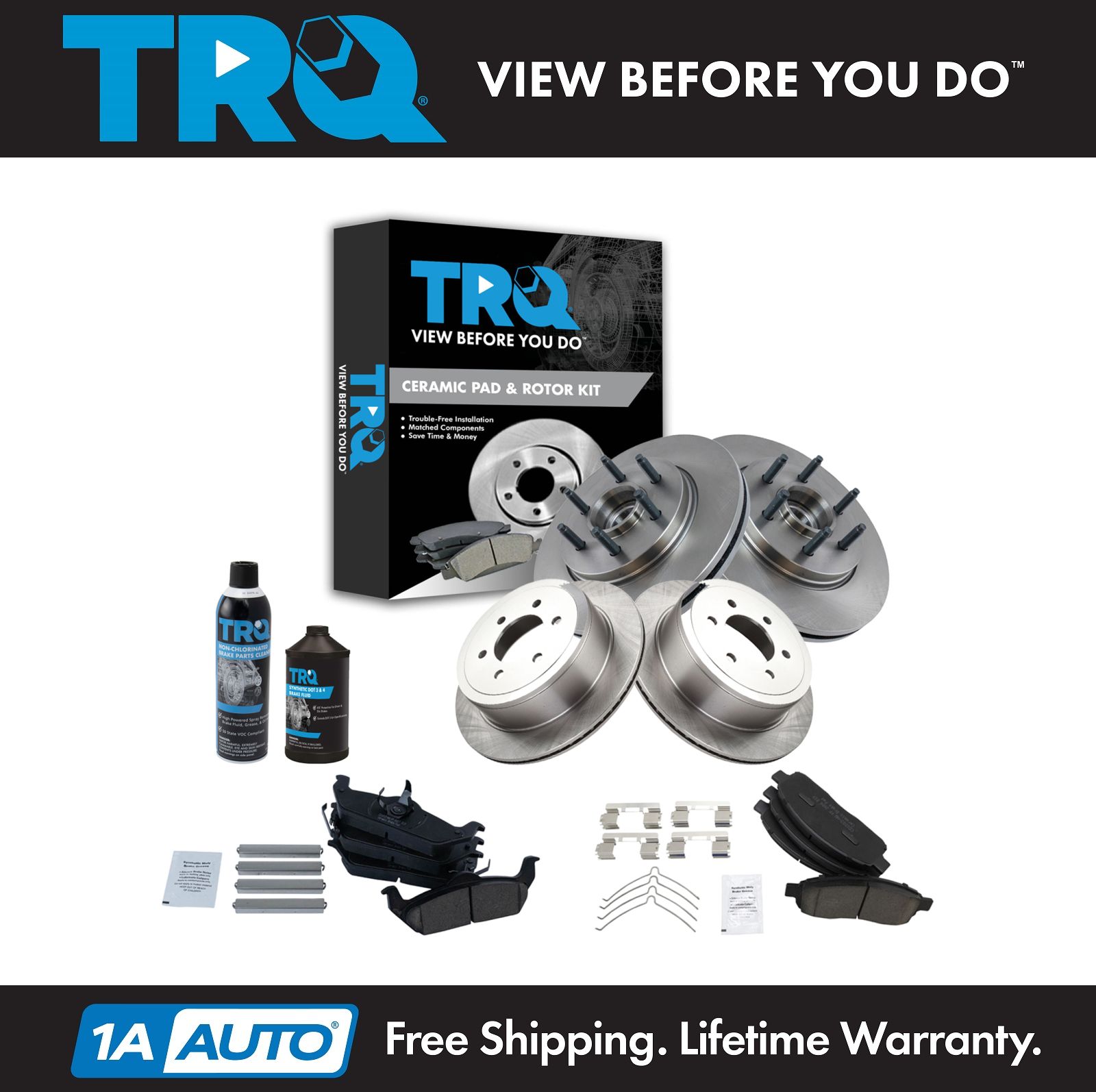 <b>Dot 3 & 4 Ceramic Brake Pad & Rotor Kit</b>