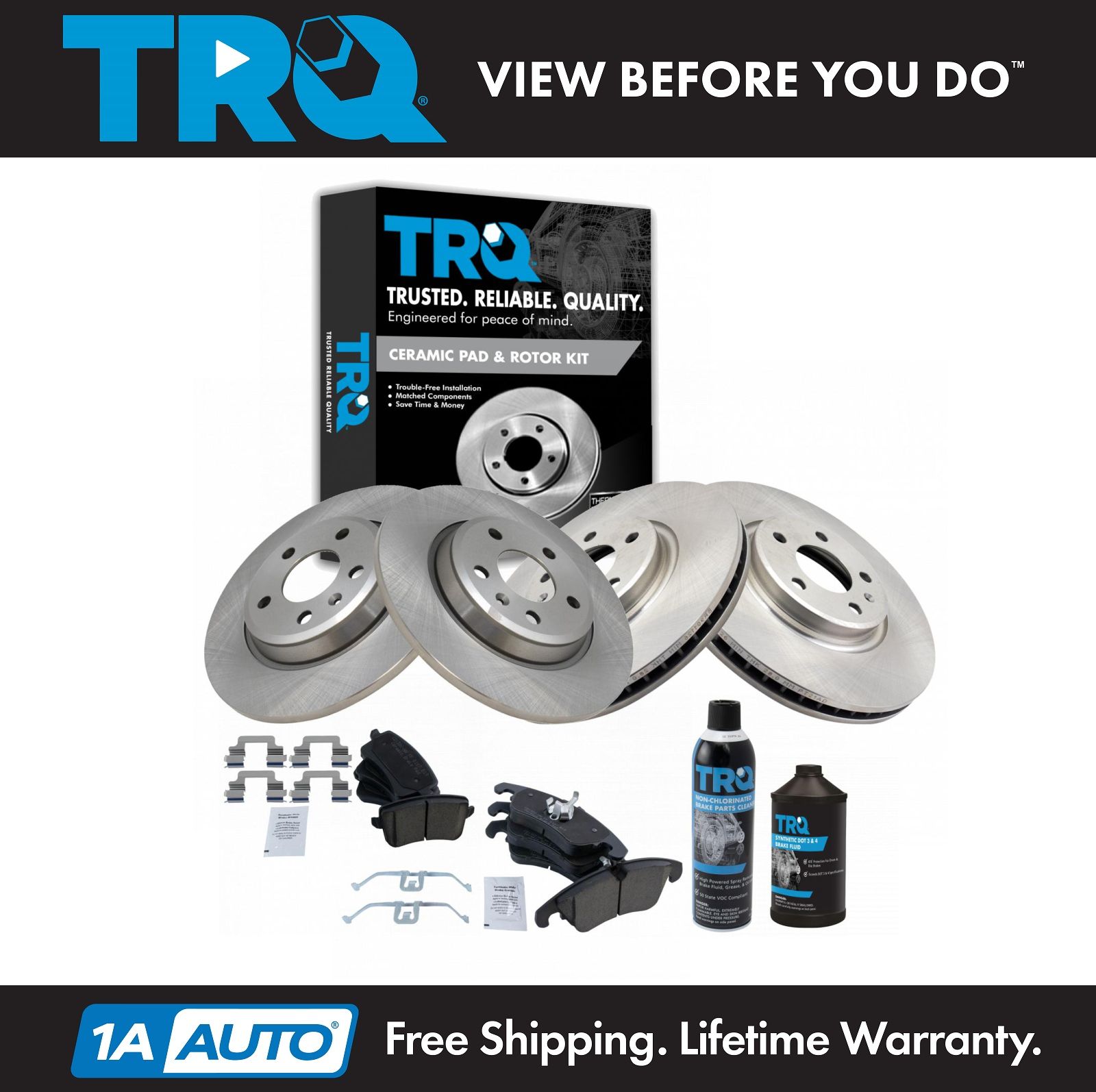 <b>Dot 3 & 4 Ceramic Brake Pad & Rotor Kit</b>