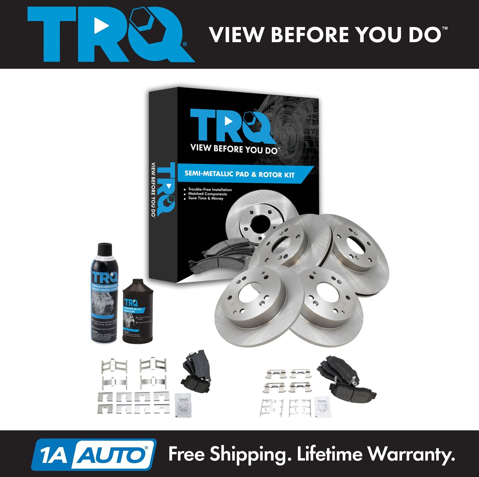 <b>Dot 3 & 4 Semi-Metallic Brake Pad & Rotor Kit</b>