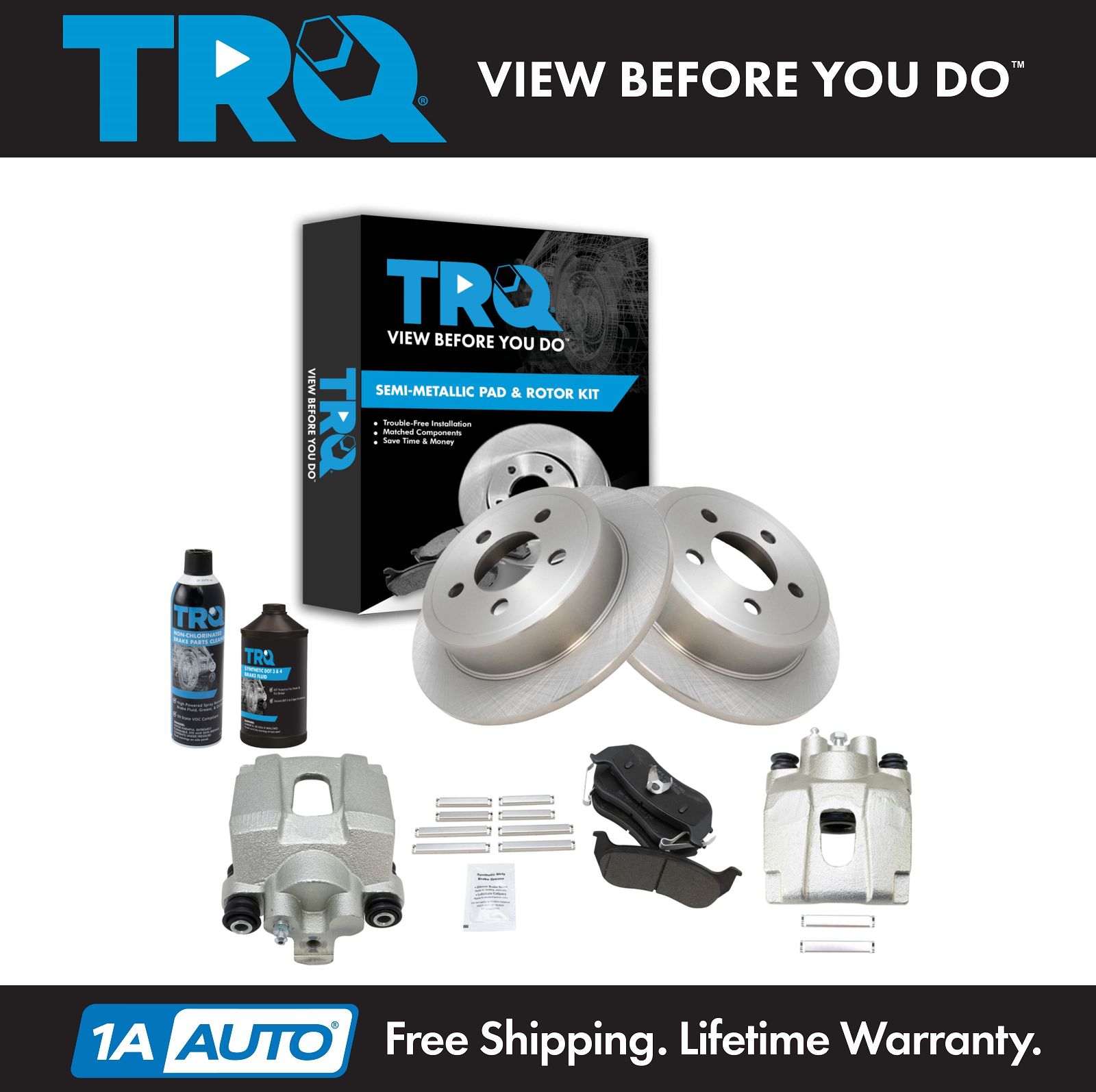 <b>Dot 3 & 4 Semi-Metallic Brake Pad & Rotor Kit</b>