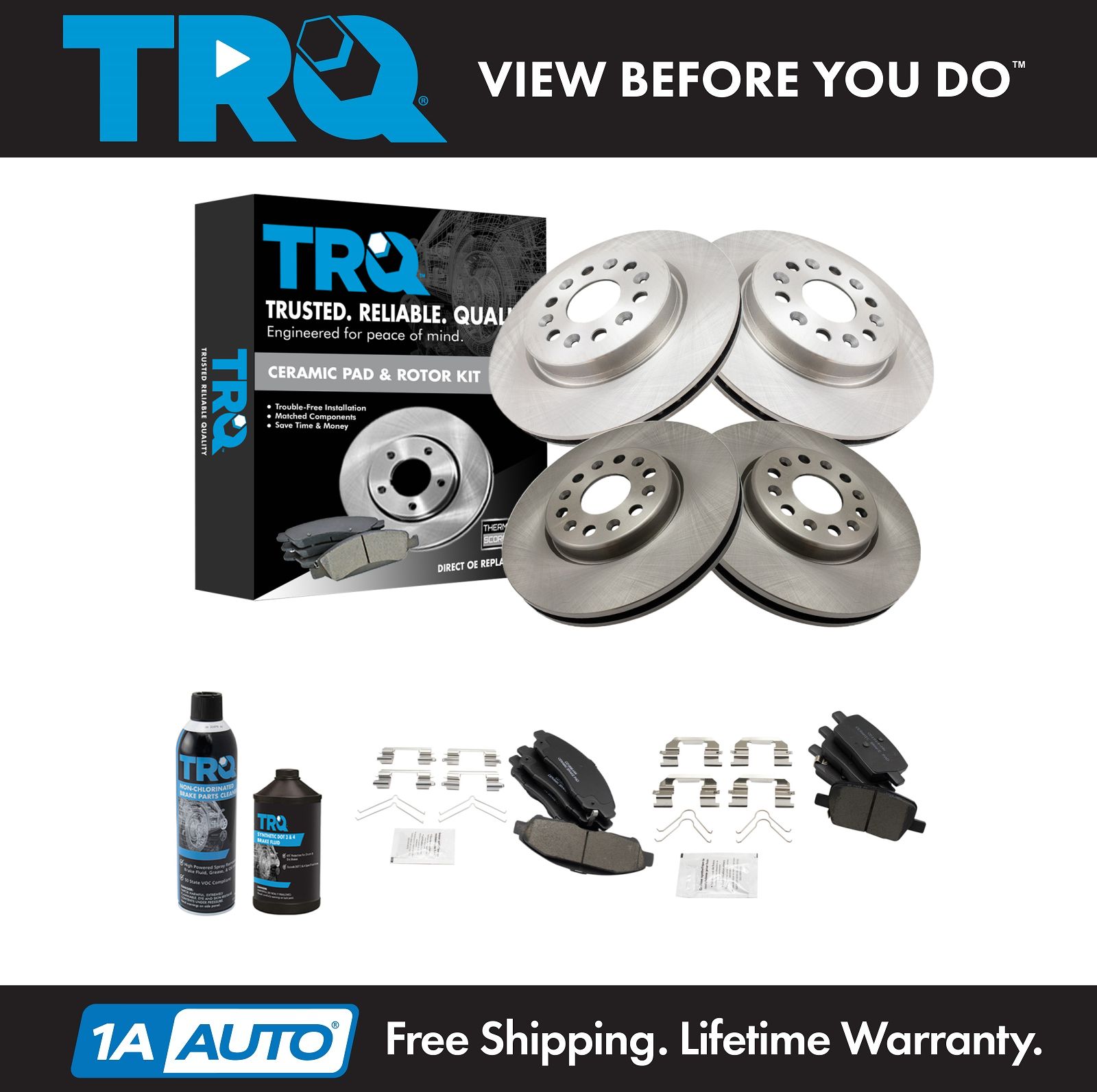 <b>Dot 3 & 4 Ceramic Brake Pad & Rotor Kit</b>